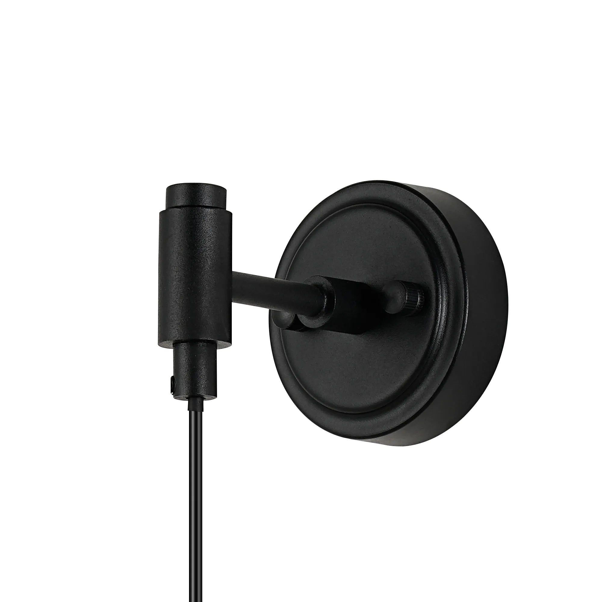 Dene Adjustable Single Wall Light IP44 - Satin Black & Clear Ribbed Round Glass