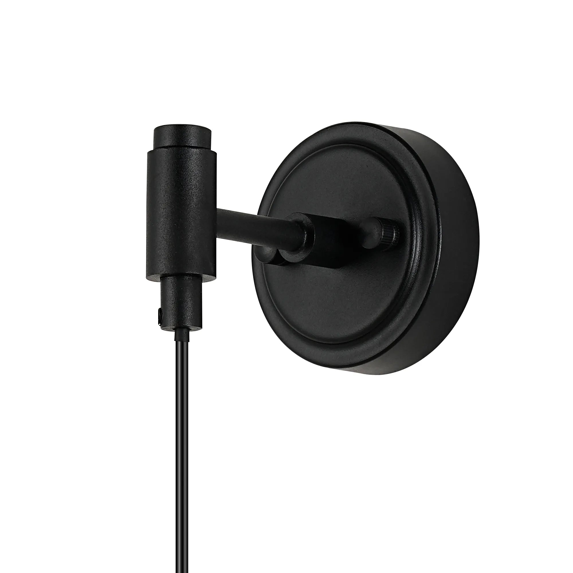 Dene Adjustable Single Wall Light IP44 - Satin Black & Clear Cross Pattern Round Glass