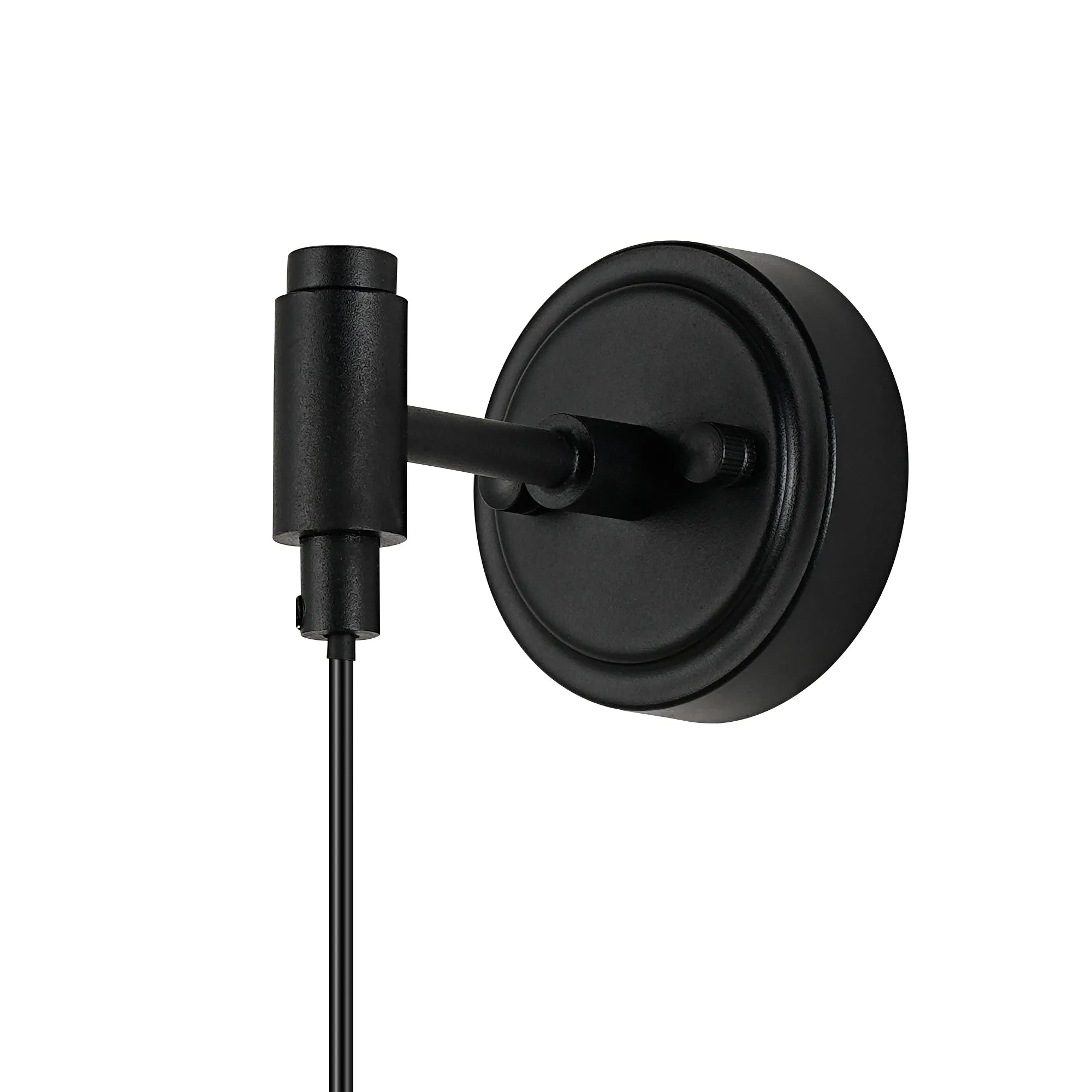 Dene Adjustable Single Wall Light IP44 - Satin Black & Clear Dune Effect Round Glass