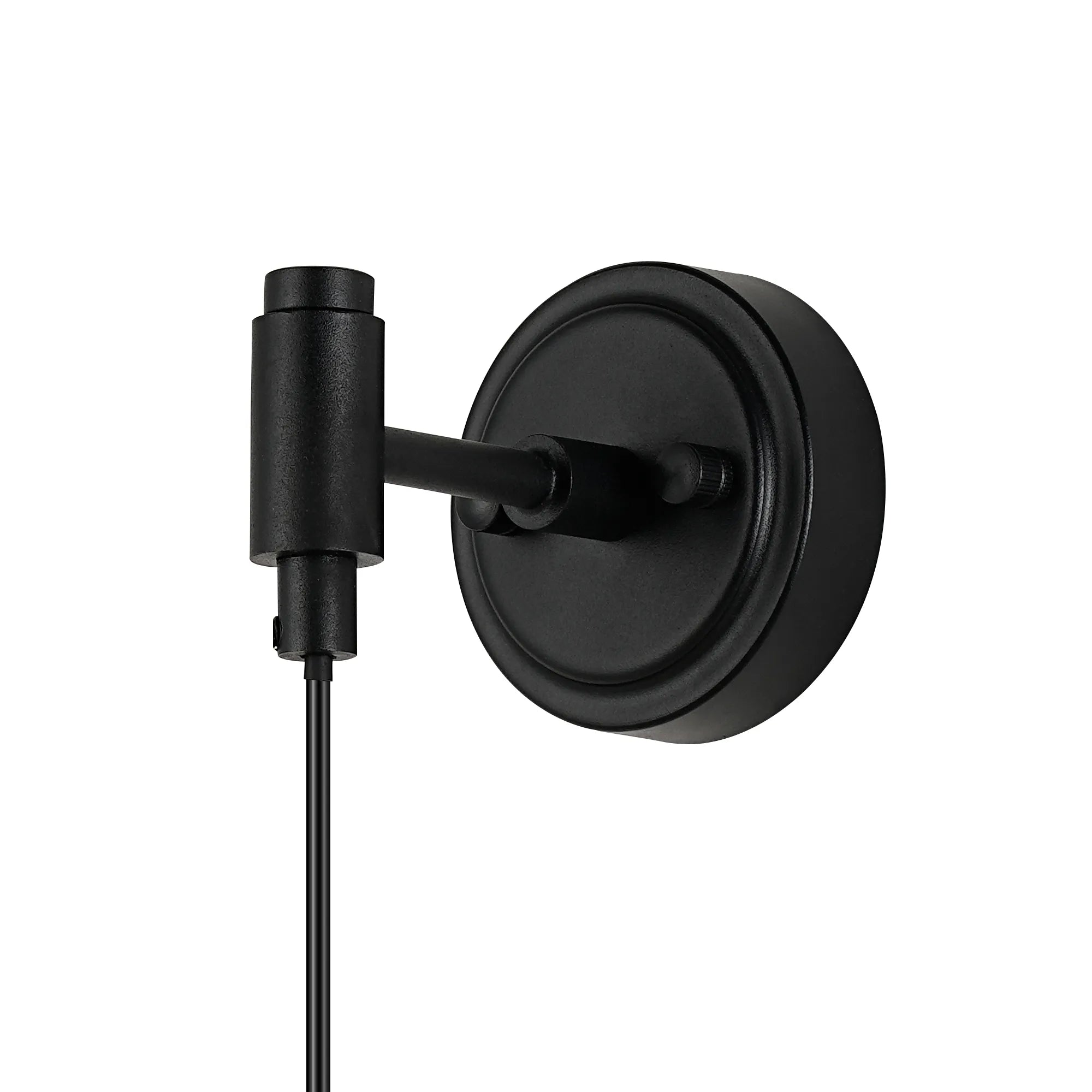 Dene Adjustable Single Wall Light IP44 - Satin Black & Clear Waved Round Glass