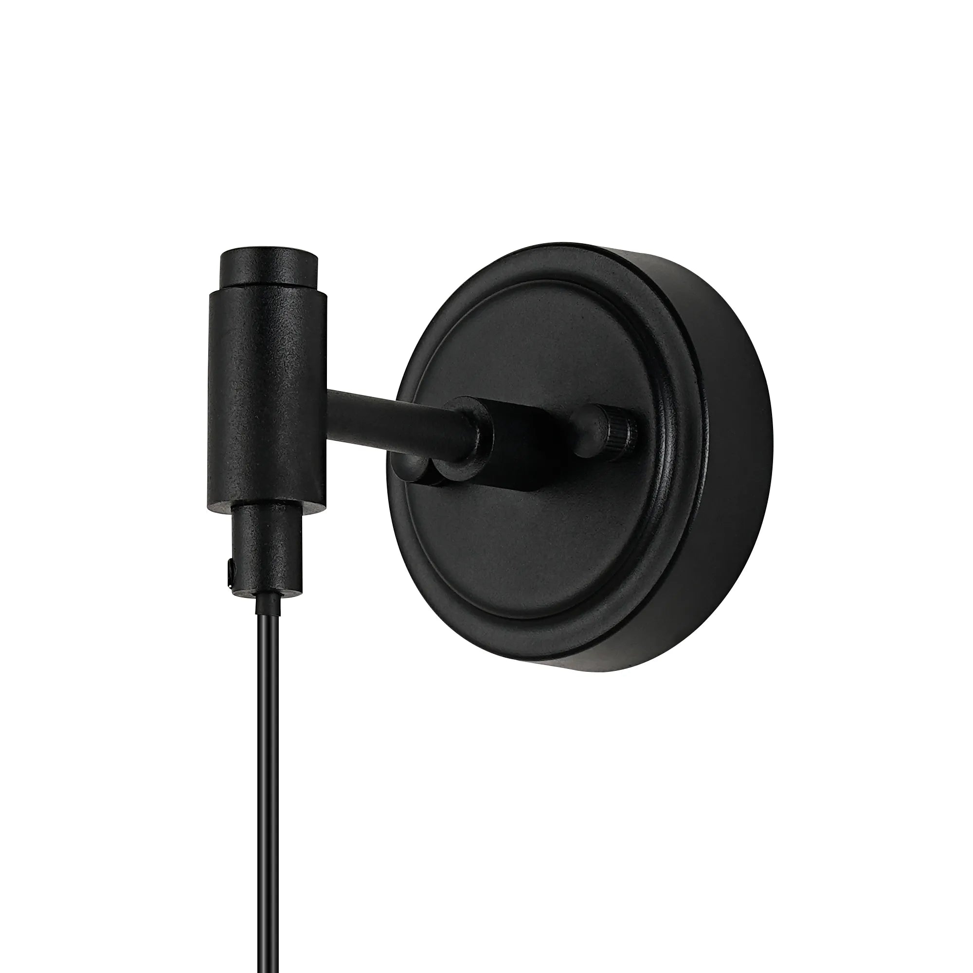 Dene Adjustable Single Wall Light IP44 - Satin Black & White Two-Tone Snow Specks Round Glass