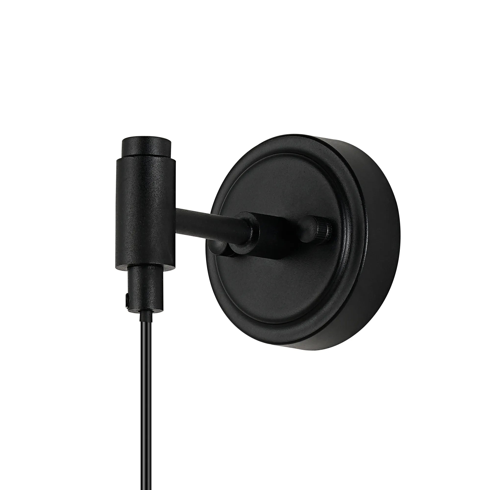 Dene Adjustable Single Wall Light IP44 - Satin Black & Opal Round Segment Glass