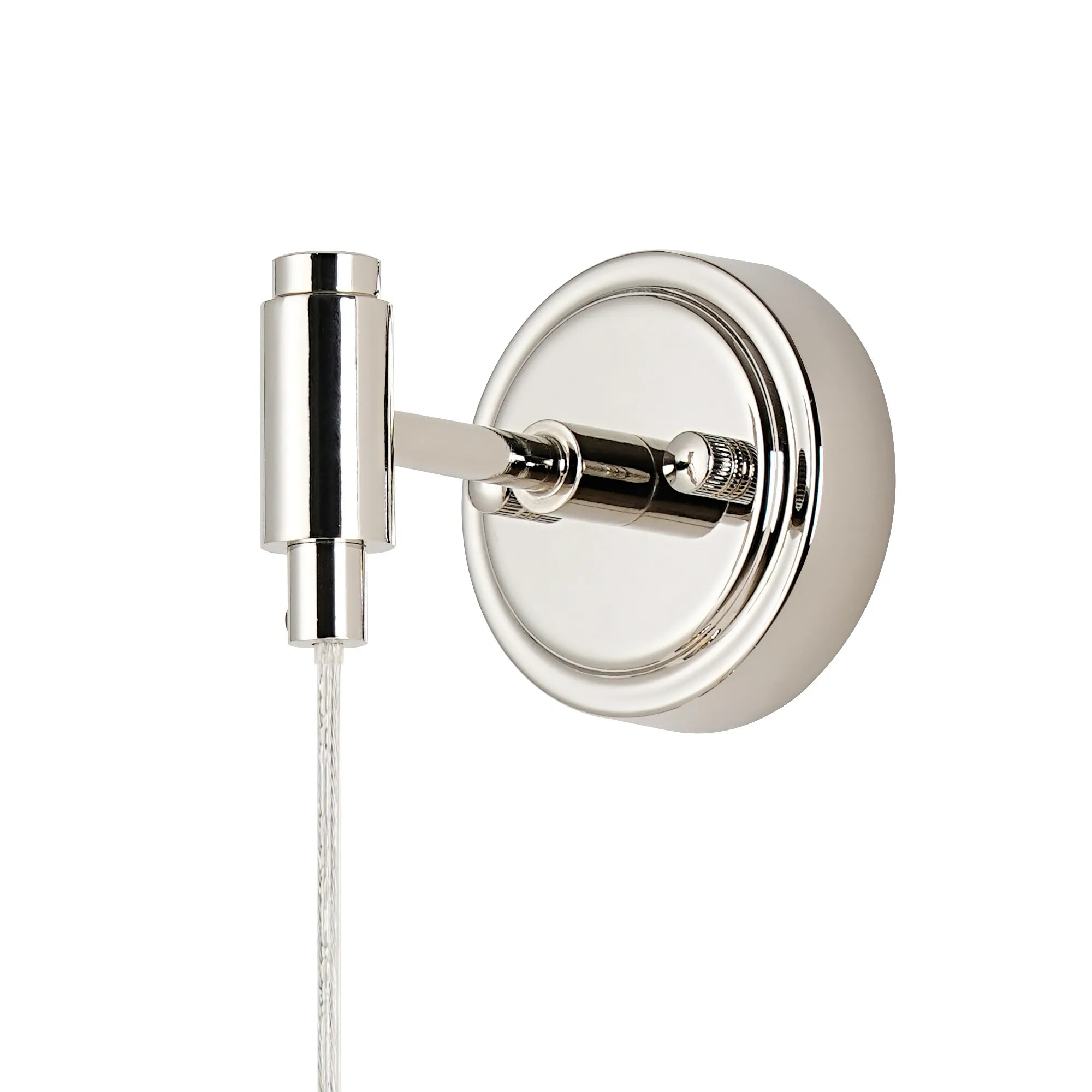 Dene Adjustable Single Wall Light IP44 - Polished Nickel & Opal Round Segment Glass