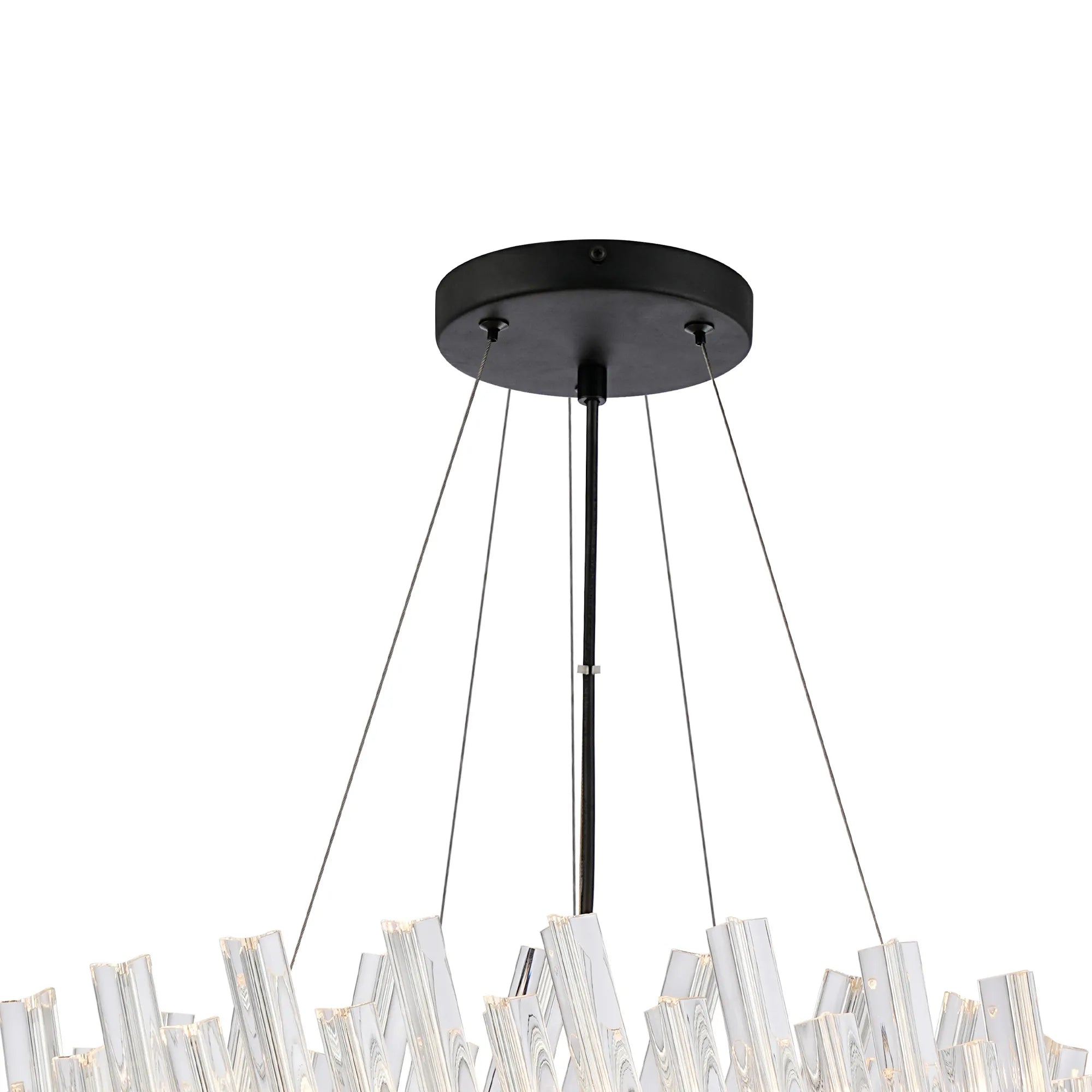 Farnley 2 Tier 60cm Pendant 18 Light - Satin Black & Clear
