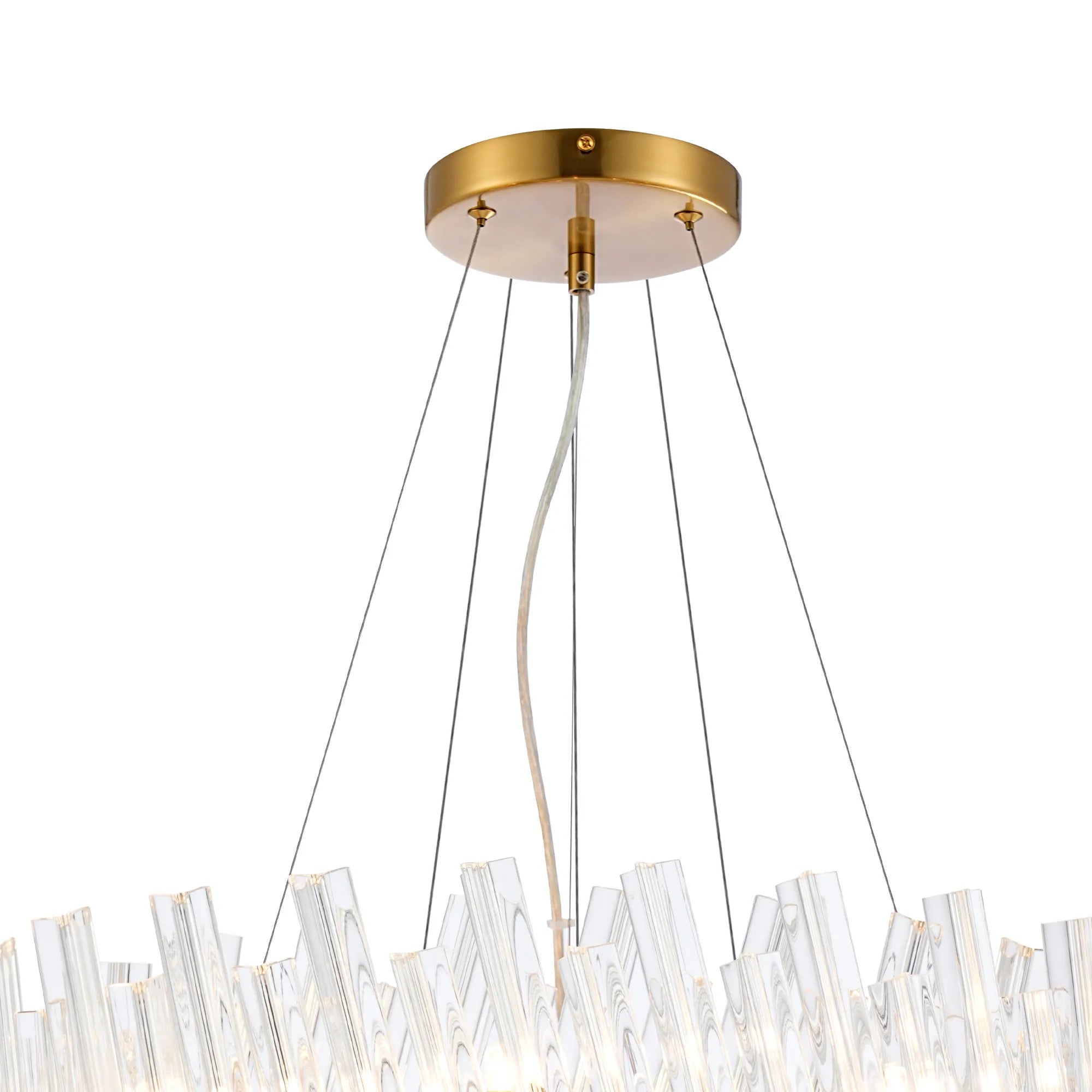 Farnley 2 Tier 60cm Pendant 18 Light - Brass & Clear