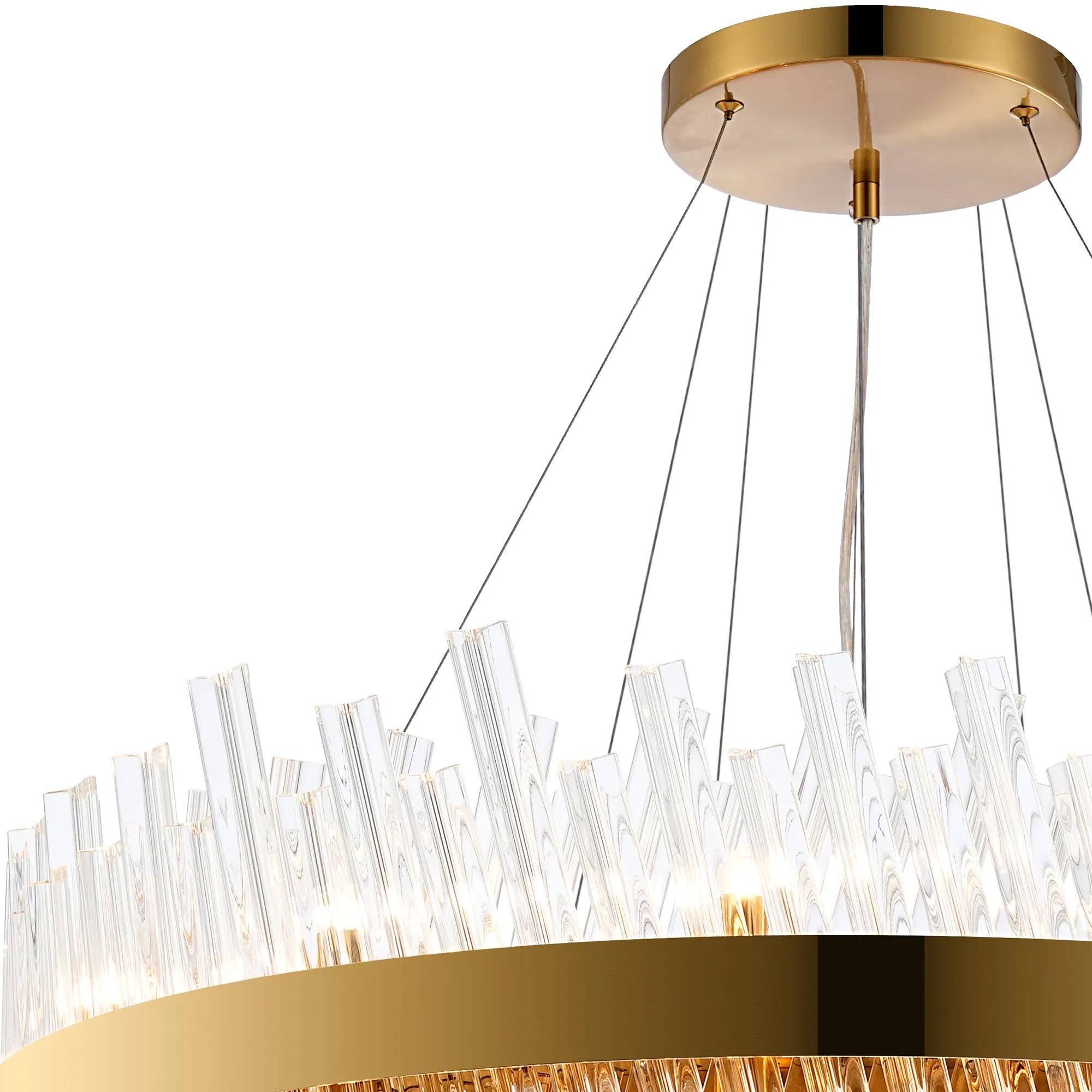 Farnley 3 Tier 80cm Pendant 24 Light - Brass & Clear