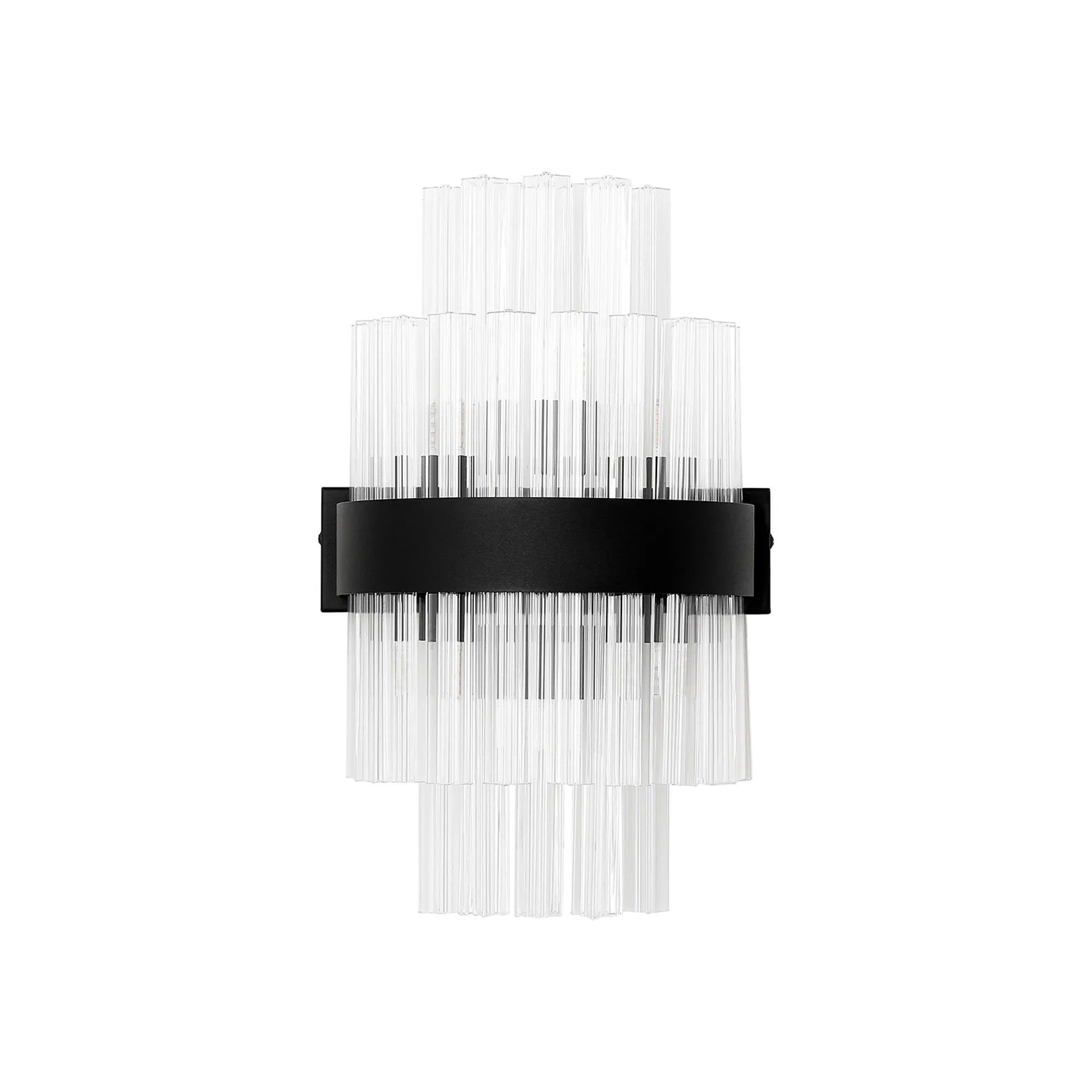 Farnley 6 Light Wall Light - Satin Black & Clear