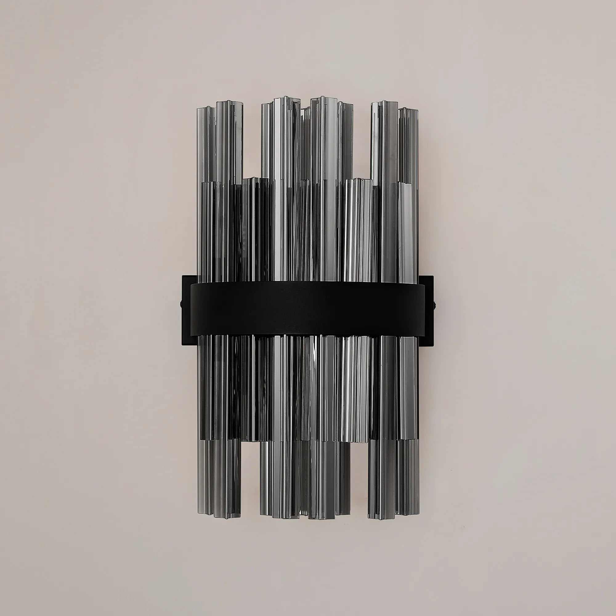 Farnley 6 Light Wall Light - Satin Black & Smoke