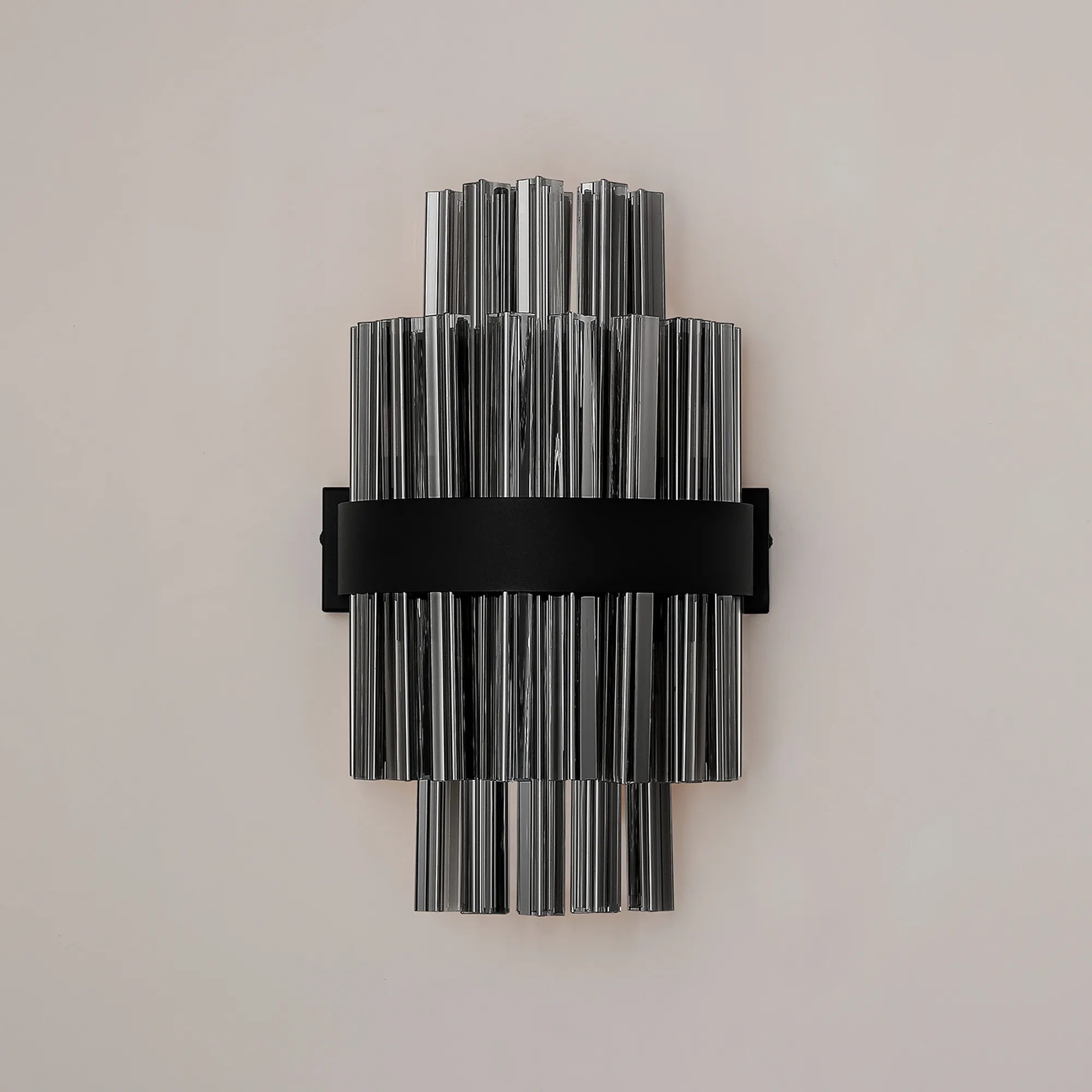 Farnley 6 Light Wall Light - Satin Black & Smoke