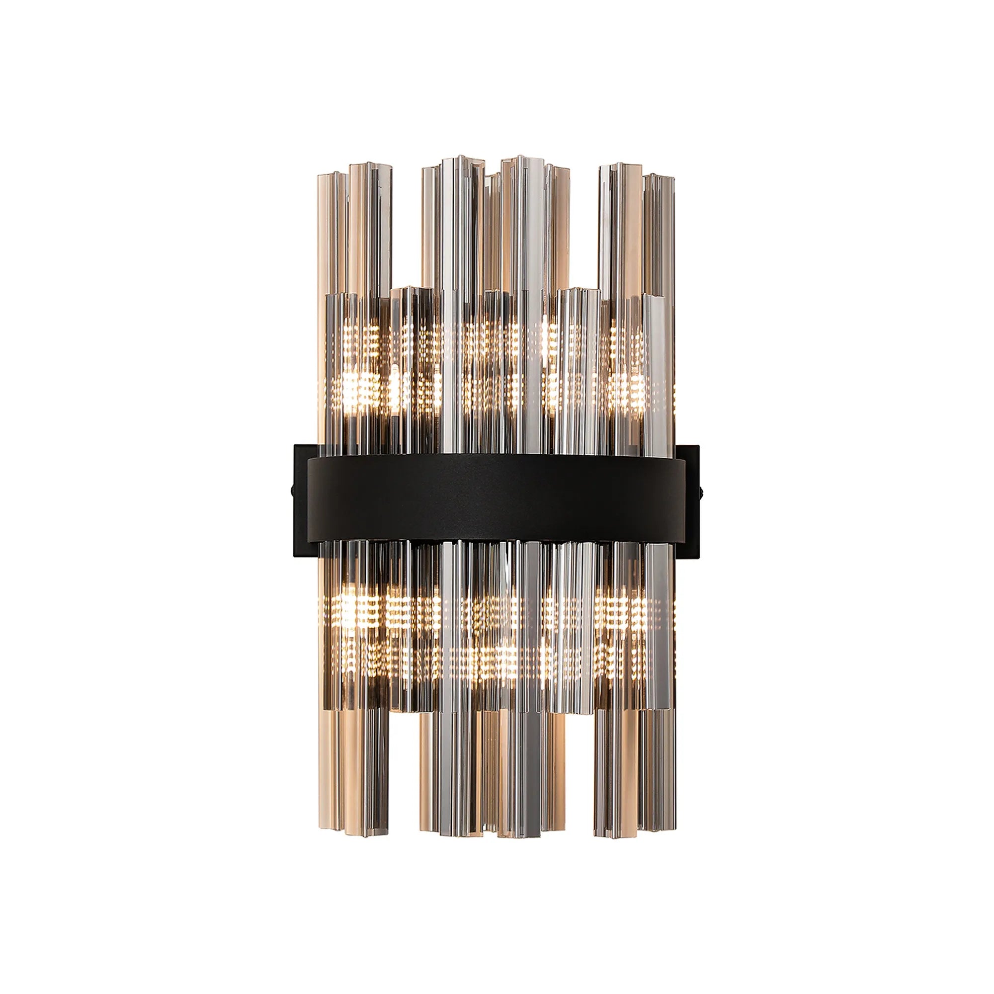 Farnley 6 Light Wall Light - Satin Black & Smoke