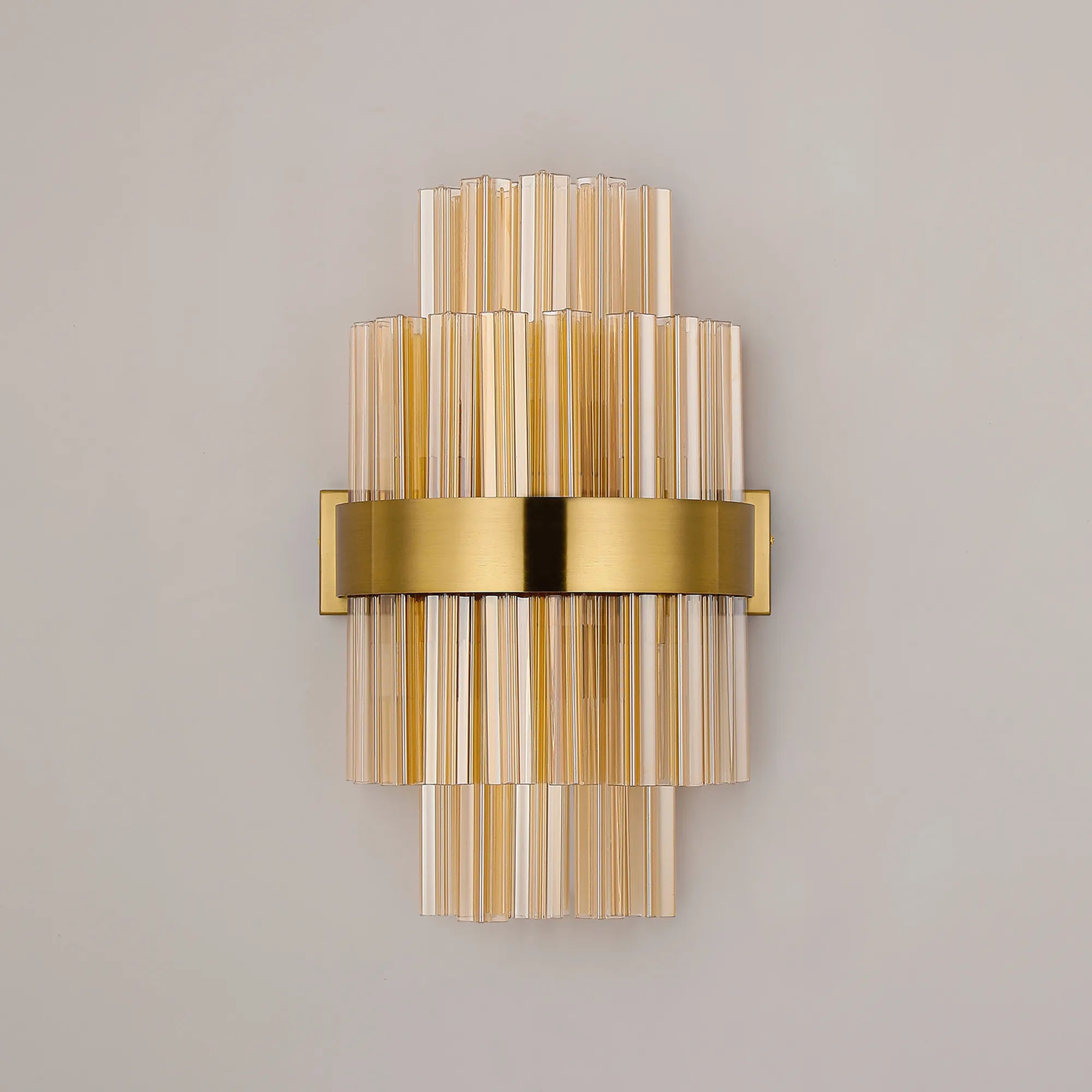 Farnley 6 Light Wall Light - Brass & Amber
