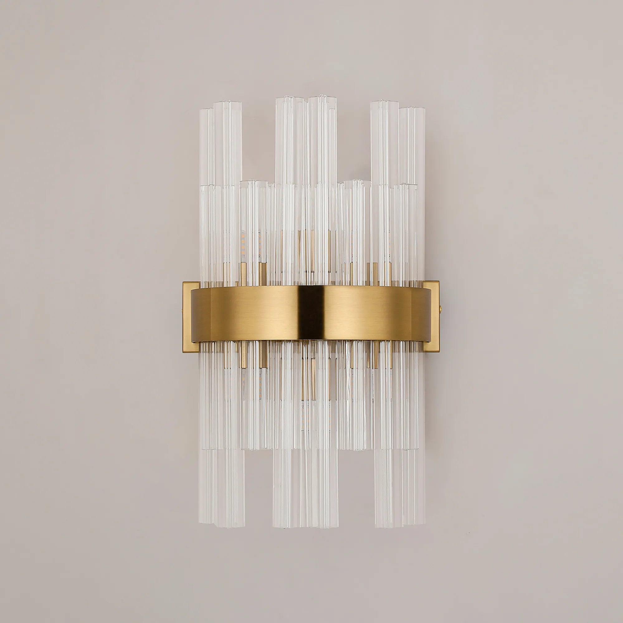 Farnley 6 Light Wall Light - Brass & Clear