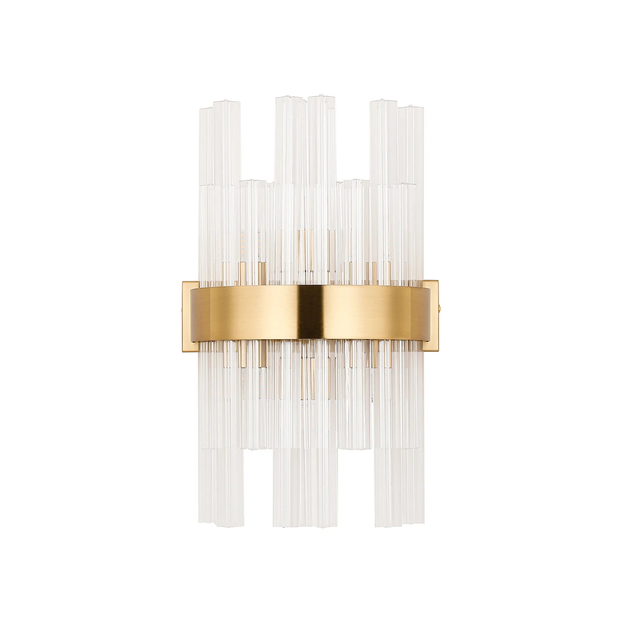Farnley 6 Light Wall Light - Brass & Clear