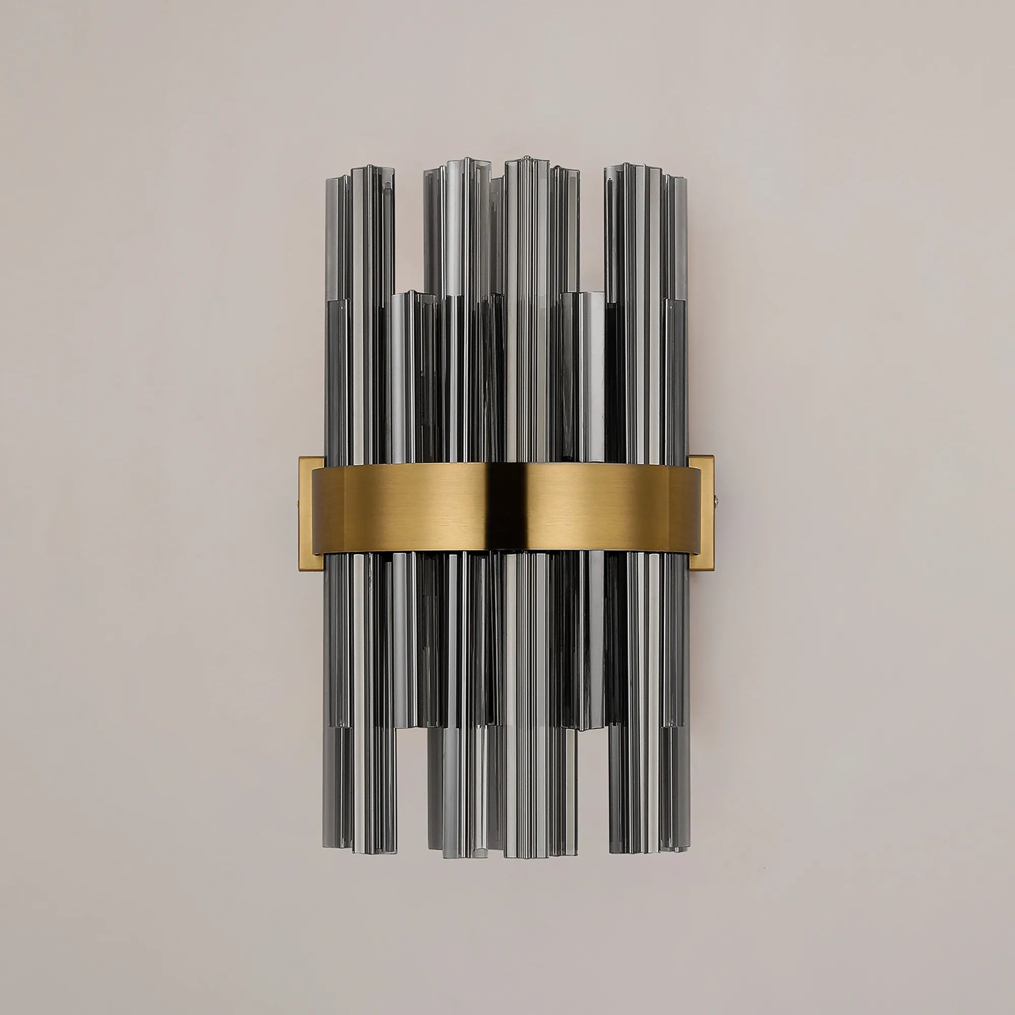 Farnley 6 Light Wall Light - Brass & Smoke