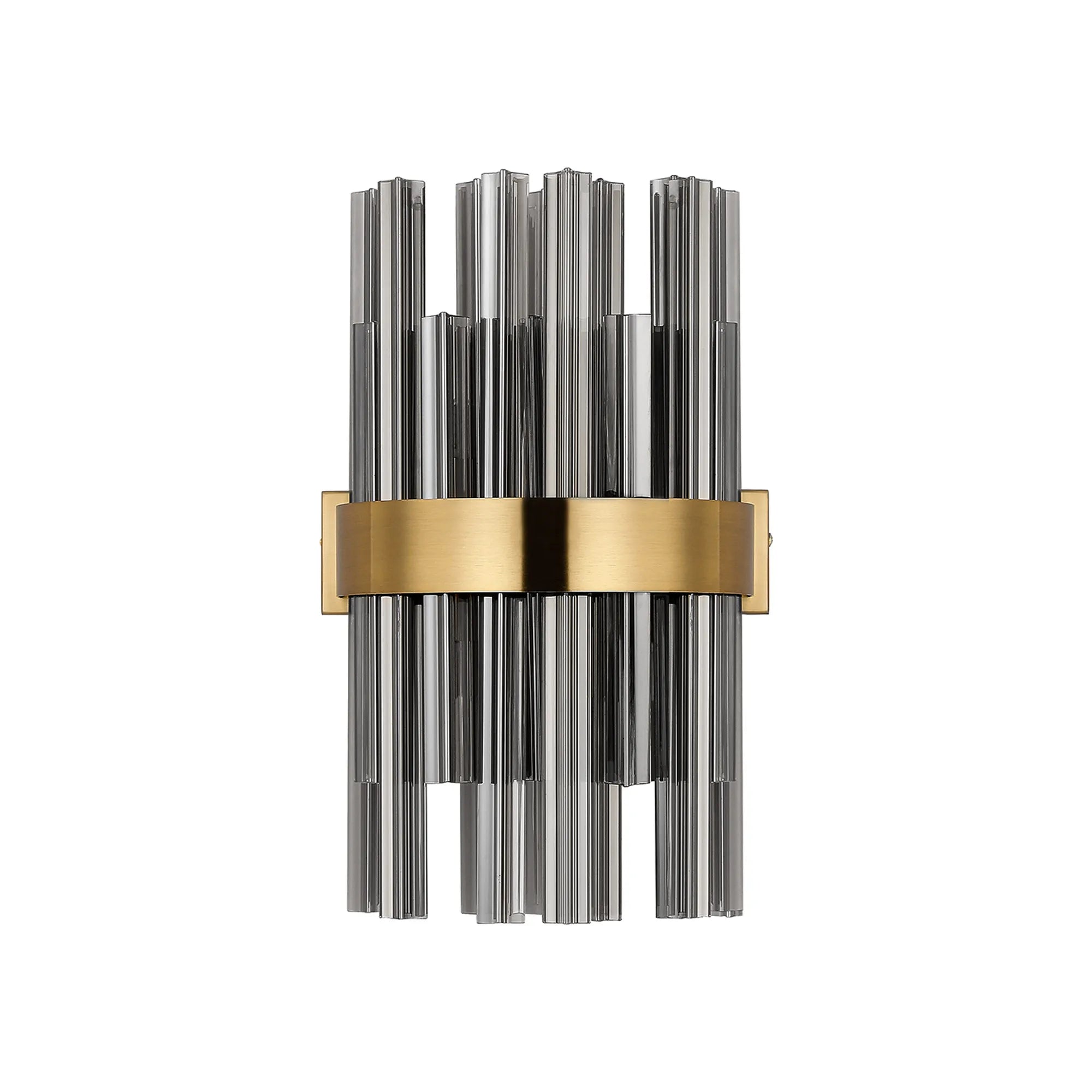 Farnley 6 Light Wall Light - Brass & Smoke