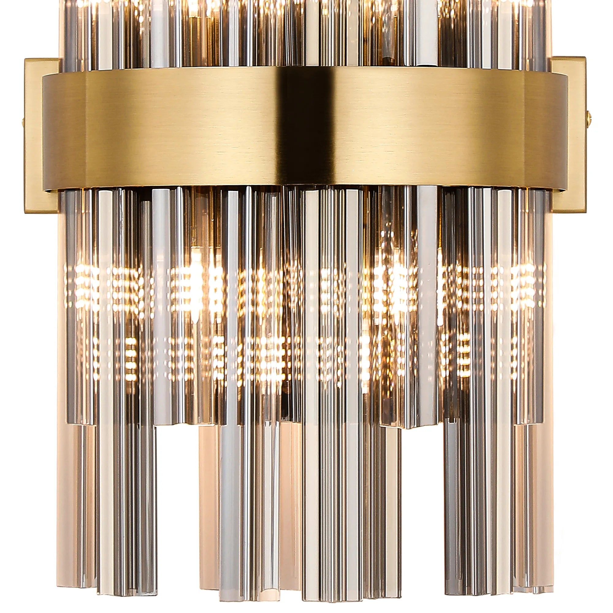 Farnley 6 Light Wall Light - Brass & Smoke