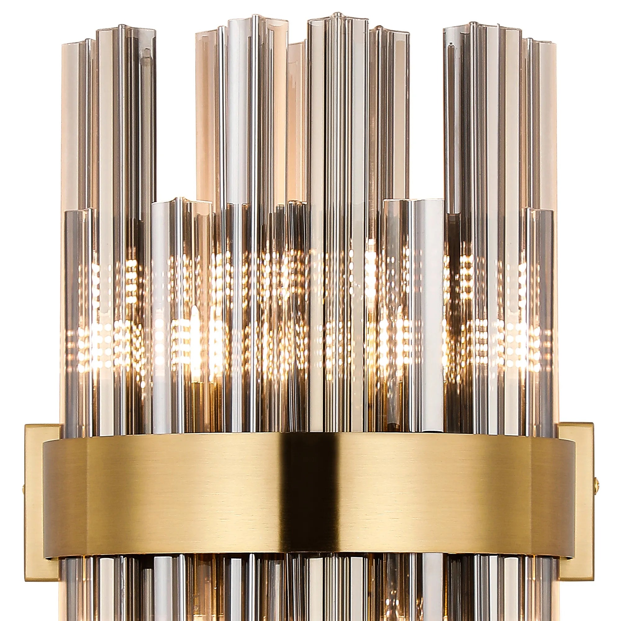 Farnley 6 Light Wall Light - Brass & Smoke
