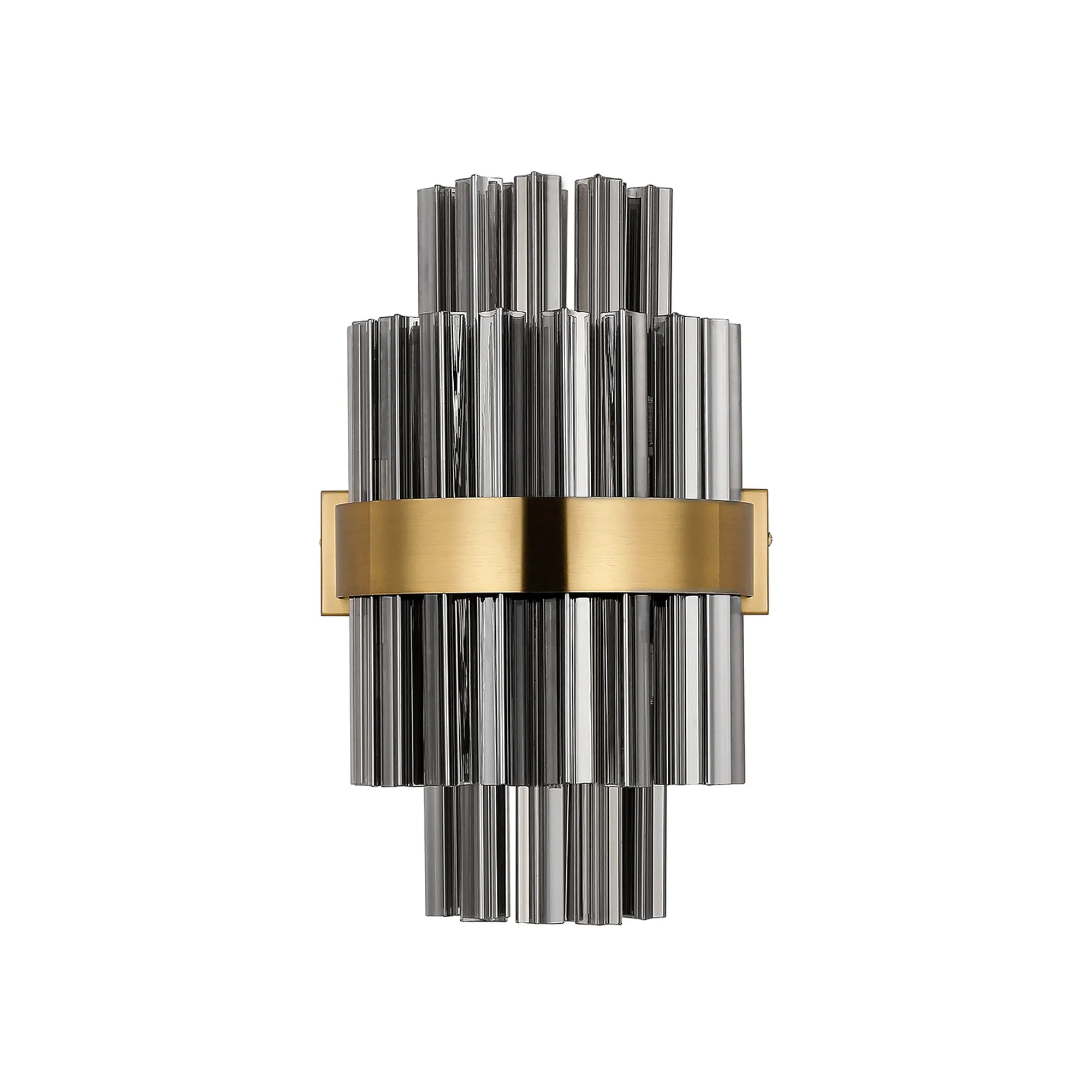 Farnley 6 Light Wall Light - Brass & Smoke