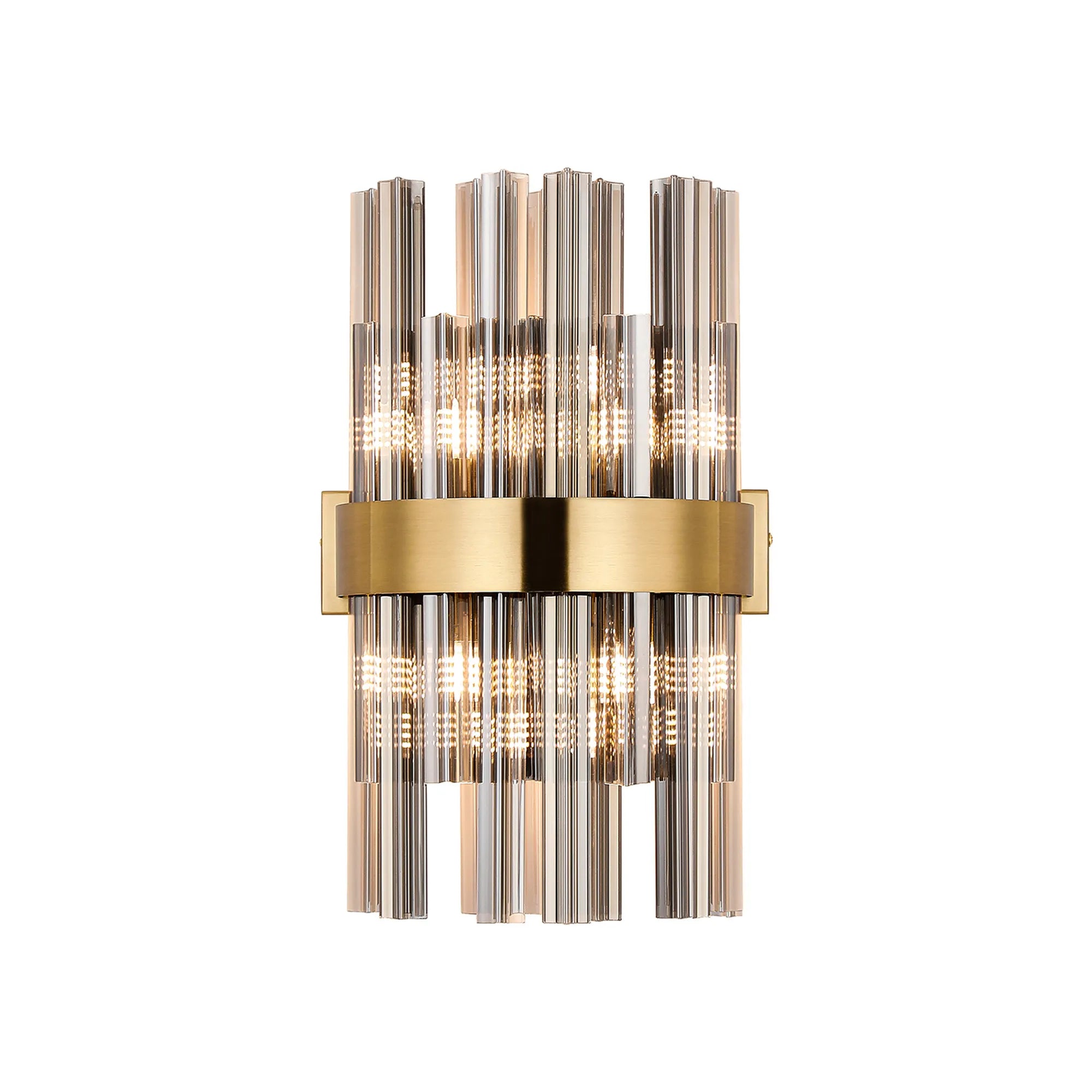 Farnley 6 Light Wall Light - Brass & Smoke