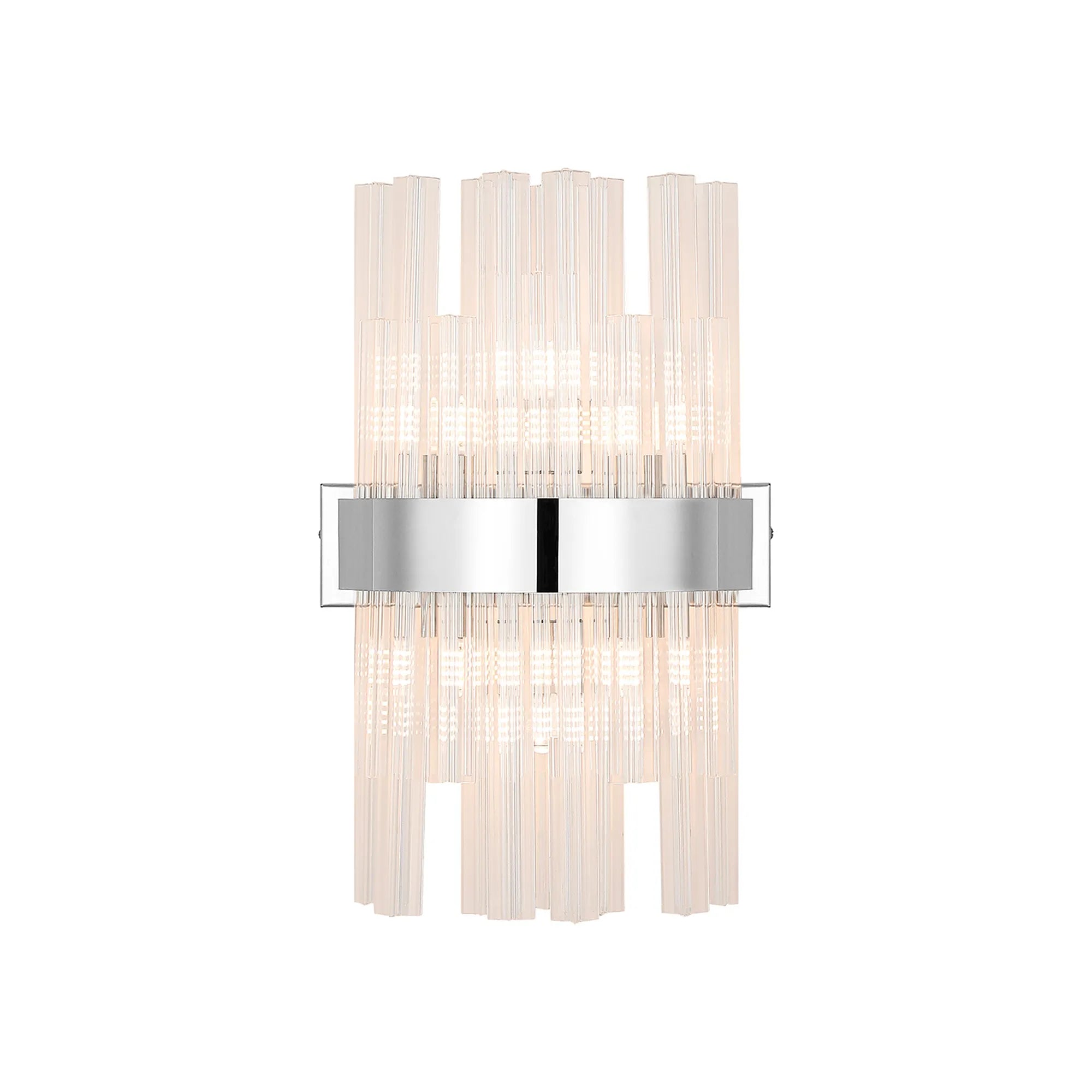 Farnley 6 Light Wall Light - Polished Nickel & Clear