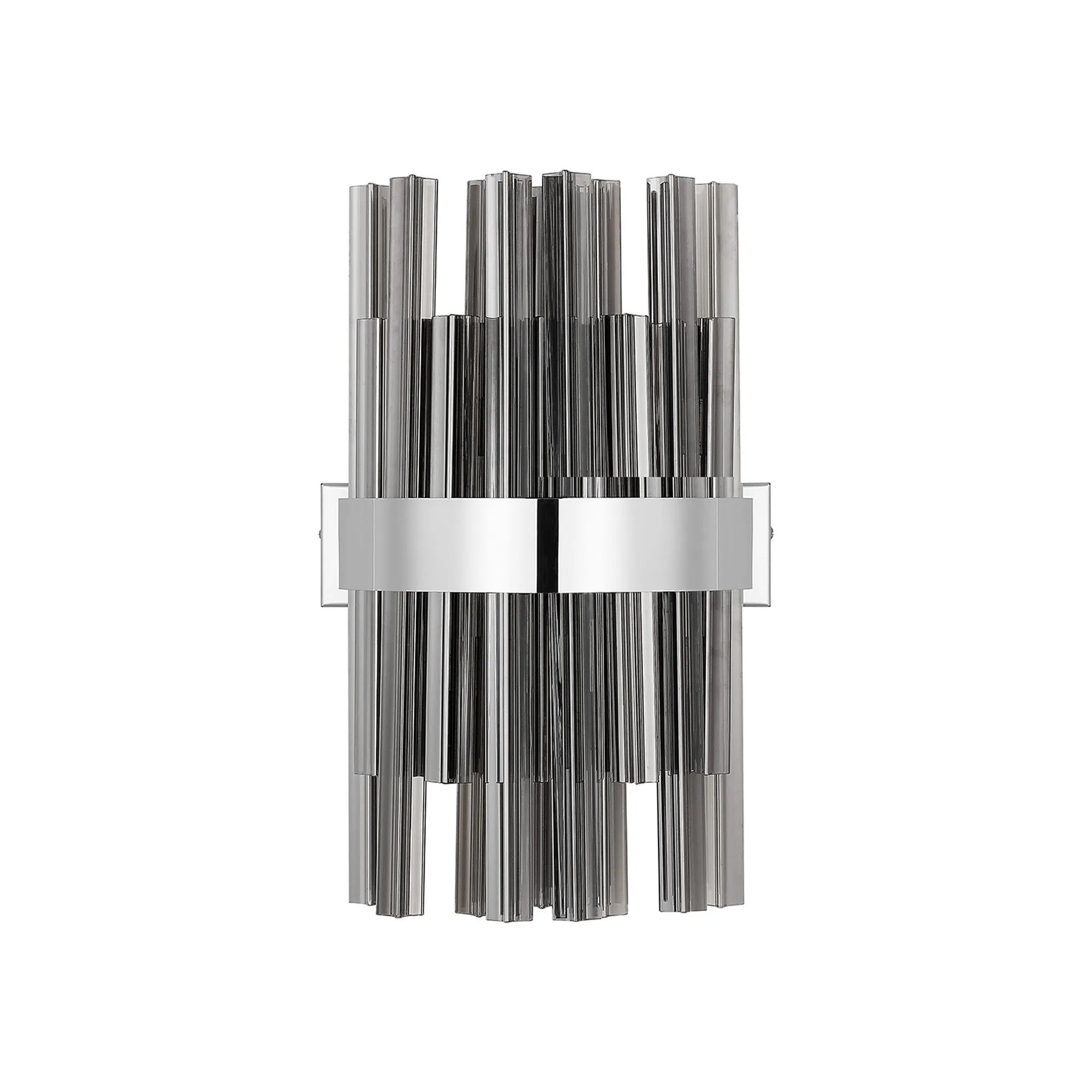 Farnley 6 Light Wall Light - Polished Nickel & Smoke