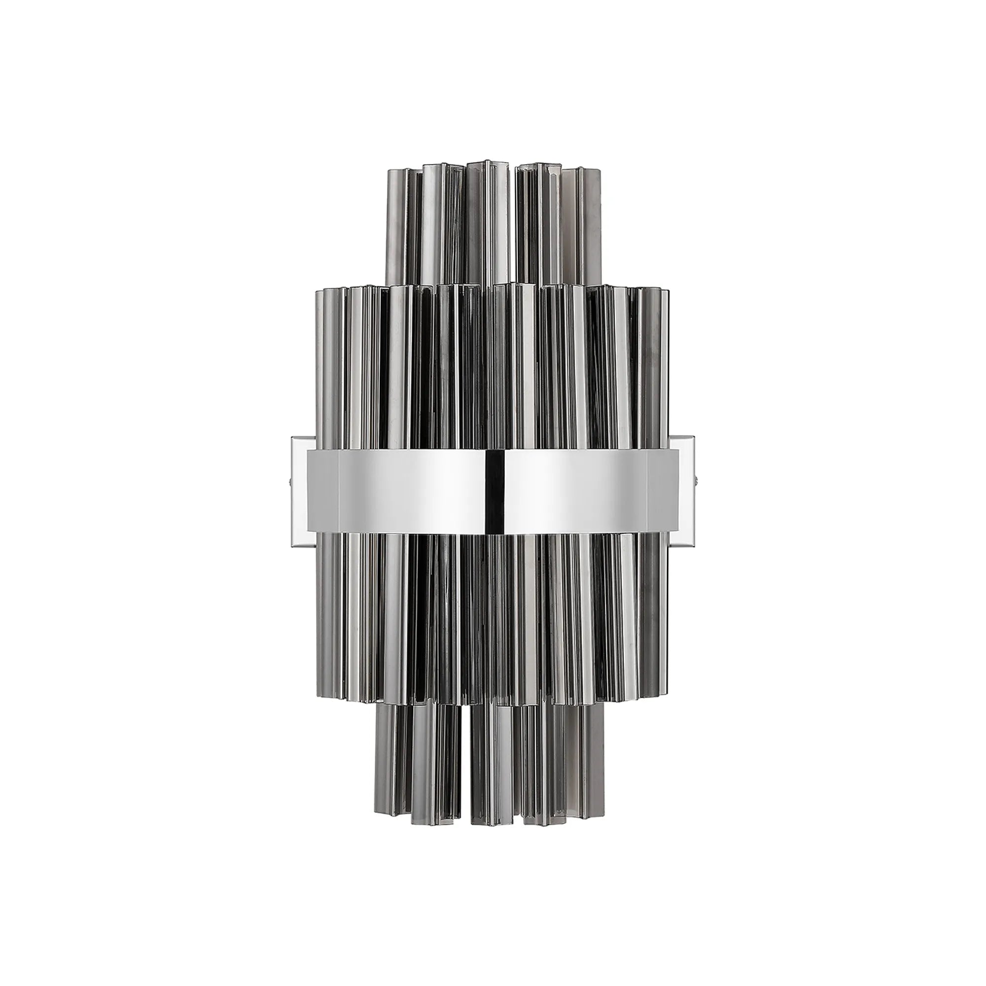 Farnley 6 Light Wall Light - Polished Nickel & Smoke