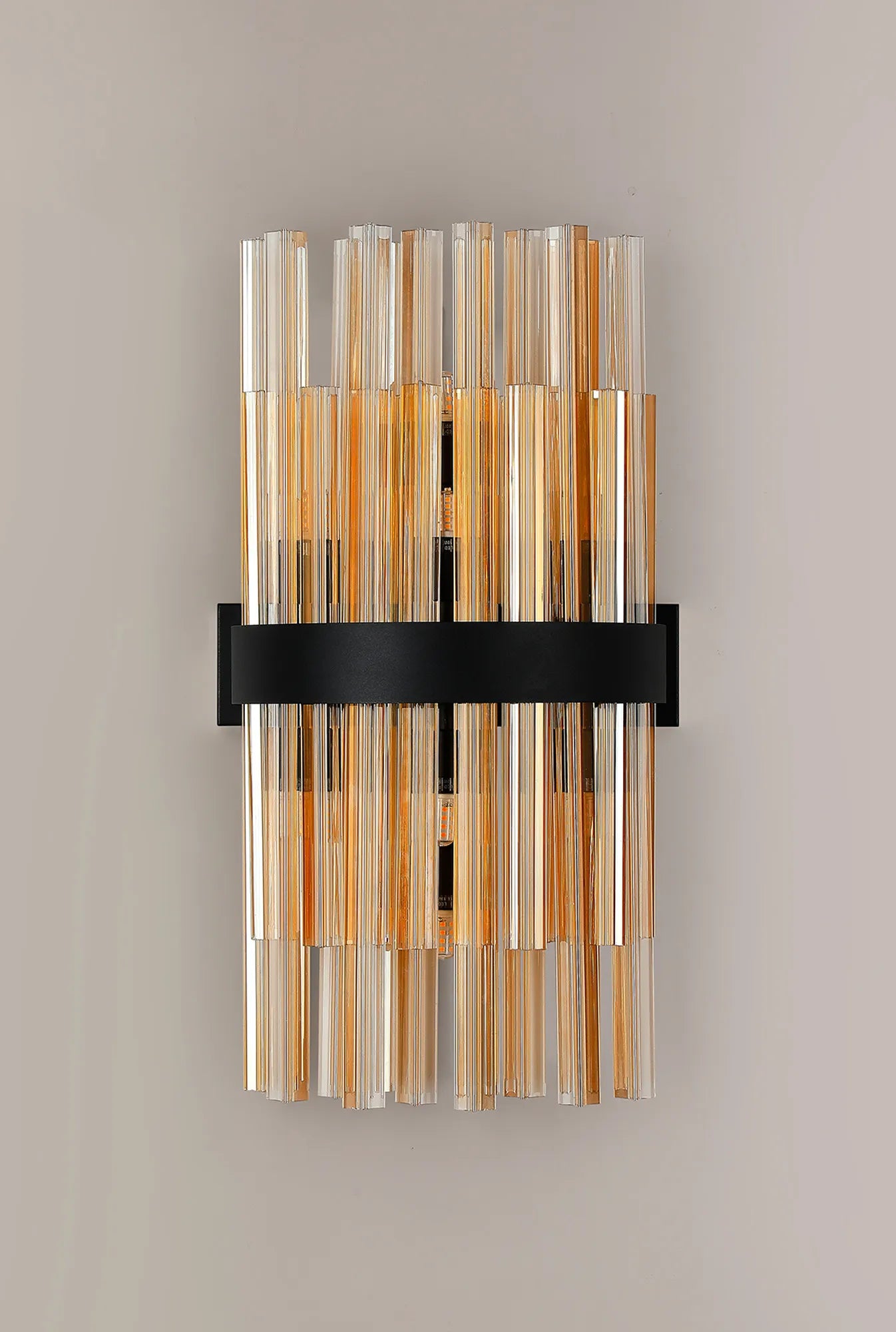 Farnley 8 Light - Wall Light - Satin Black & Amber