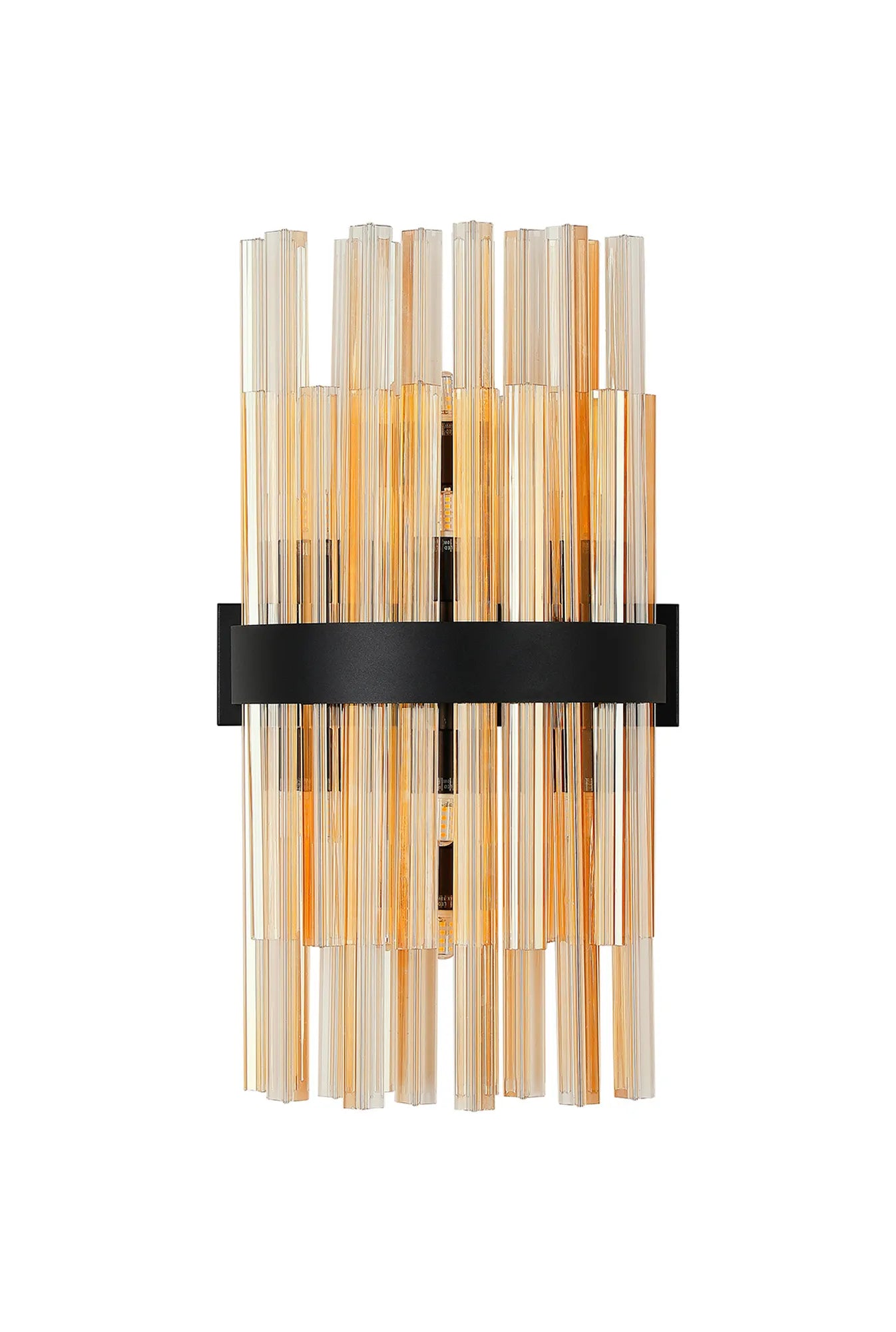Farnley 8 Light - Wall Light - Satin Black & Amber