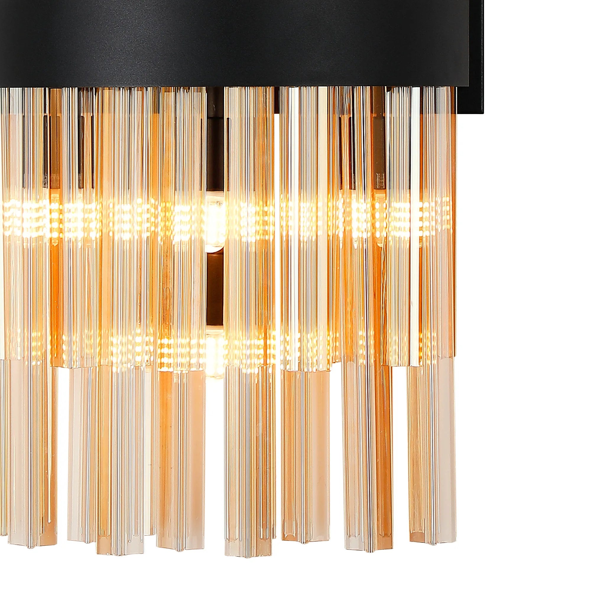 Farnley 8 Light - Wall Light - Satin Black & Amber