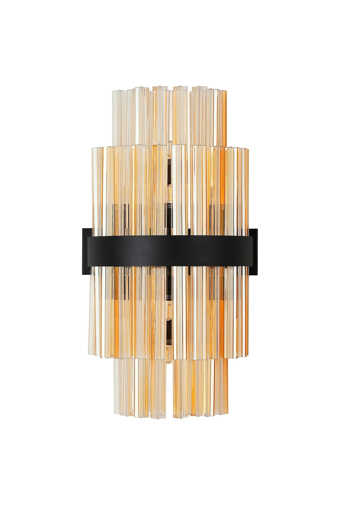 Farnley 8 Light - Wall Light - Satin Black & Amber