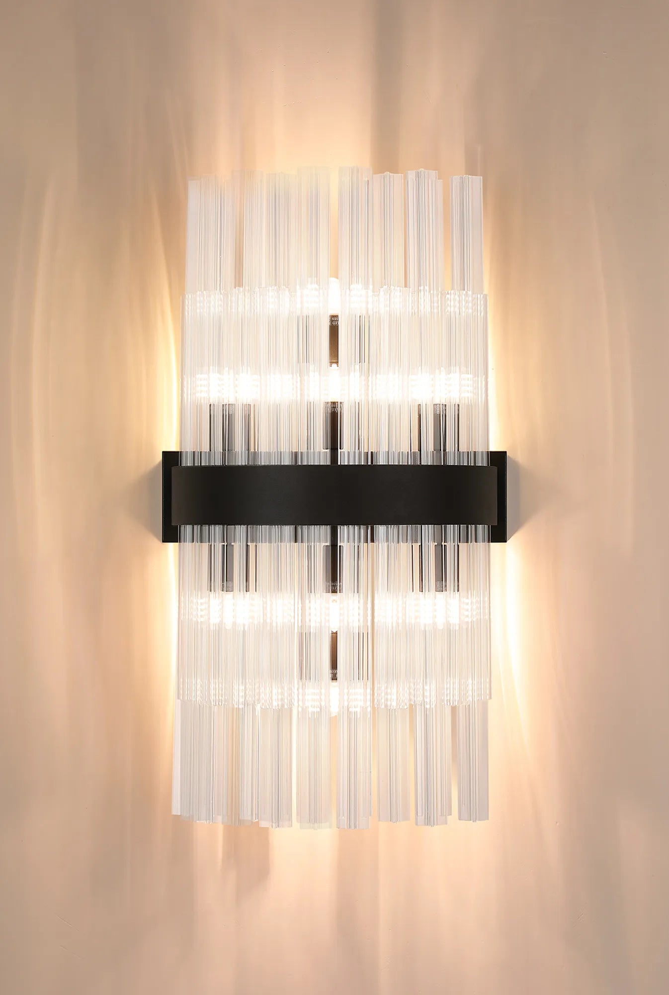 Farnley 8 Light - Wall Light - Satin Black & Clear