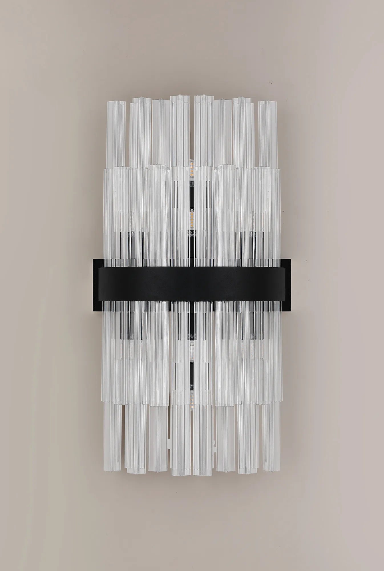 Farnley 8 Light - Wall Light - Satin Black & Clear