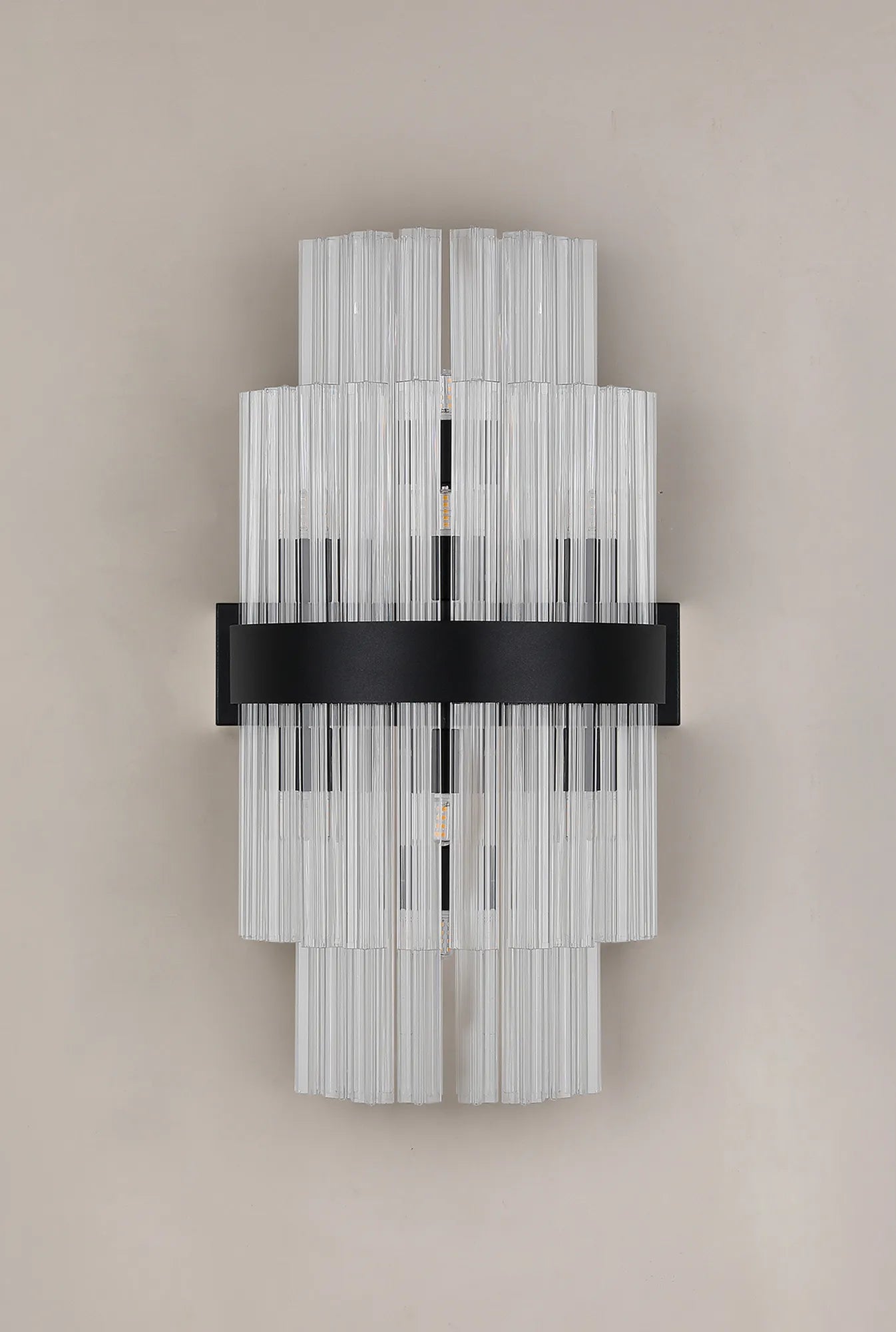 Farnley 8 Light - Wall Light - Satin Black & Clear