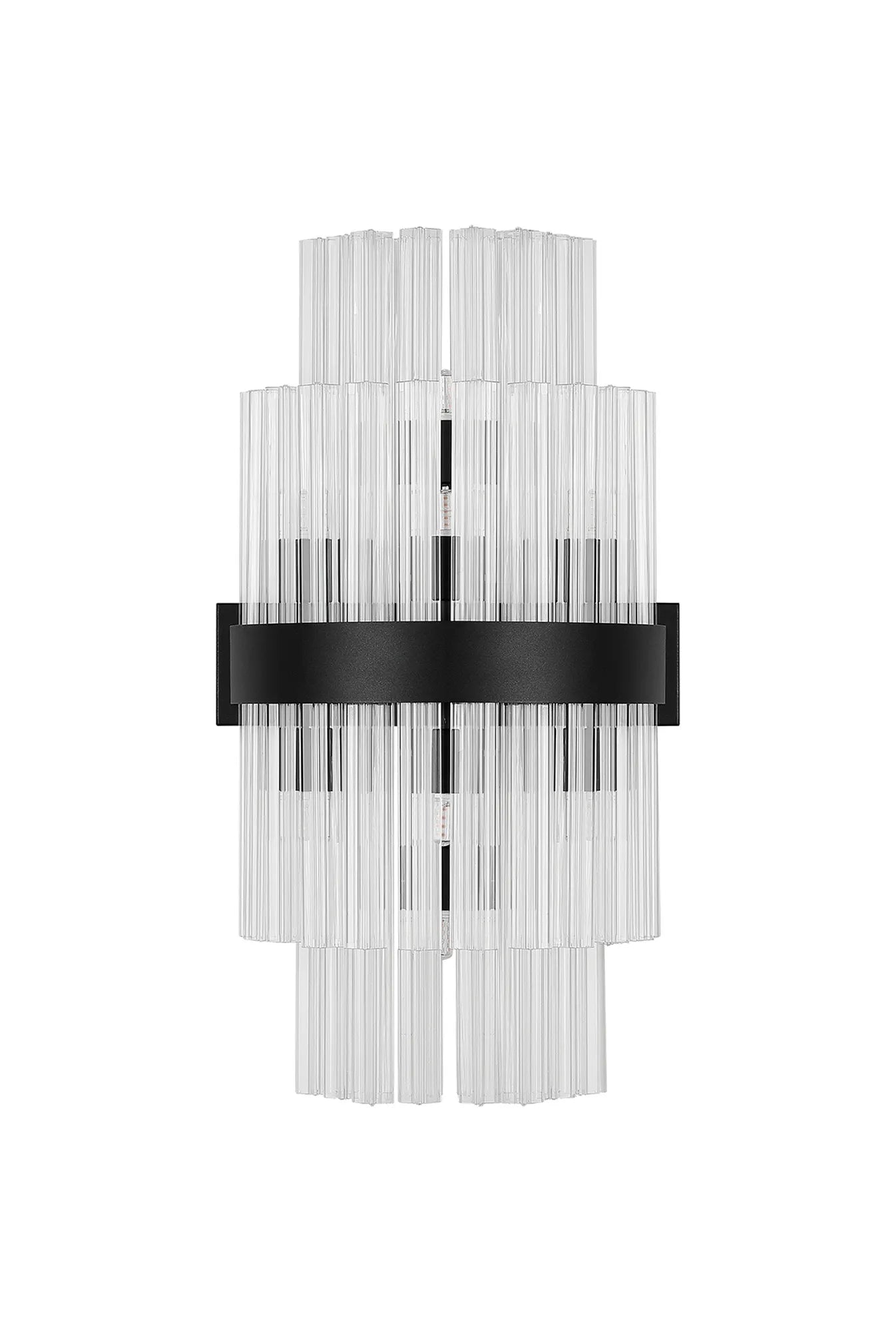 Farnley 8 Light - Wall Light - Satin Black & Clear