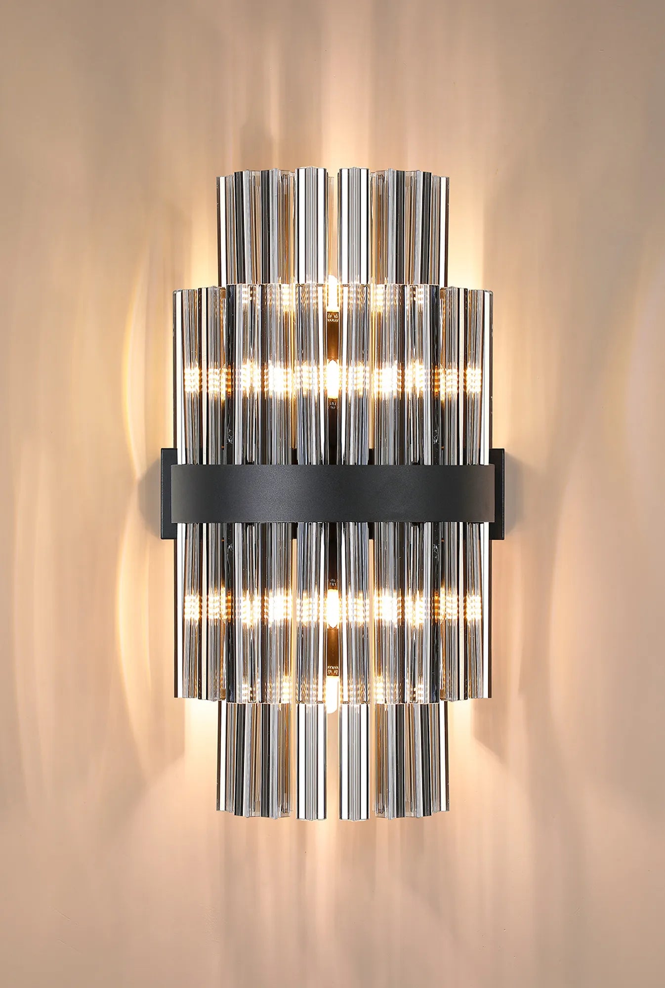 Farnley 8 Light - Wall Light - Satin Black & Smoke