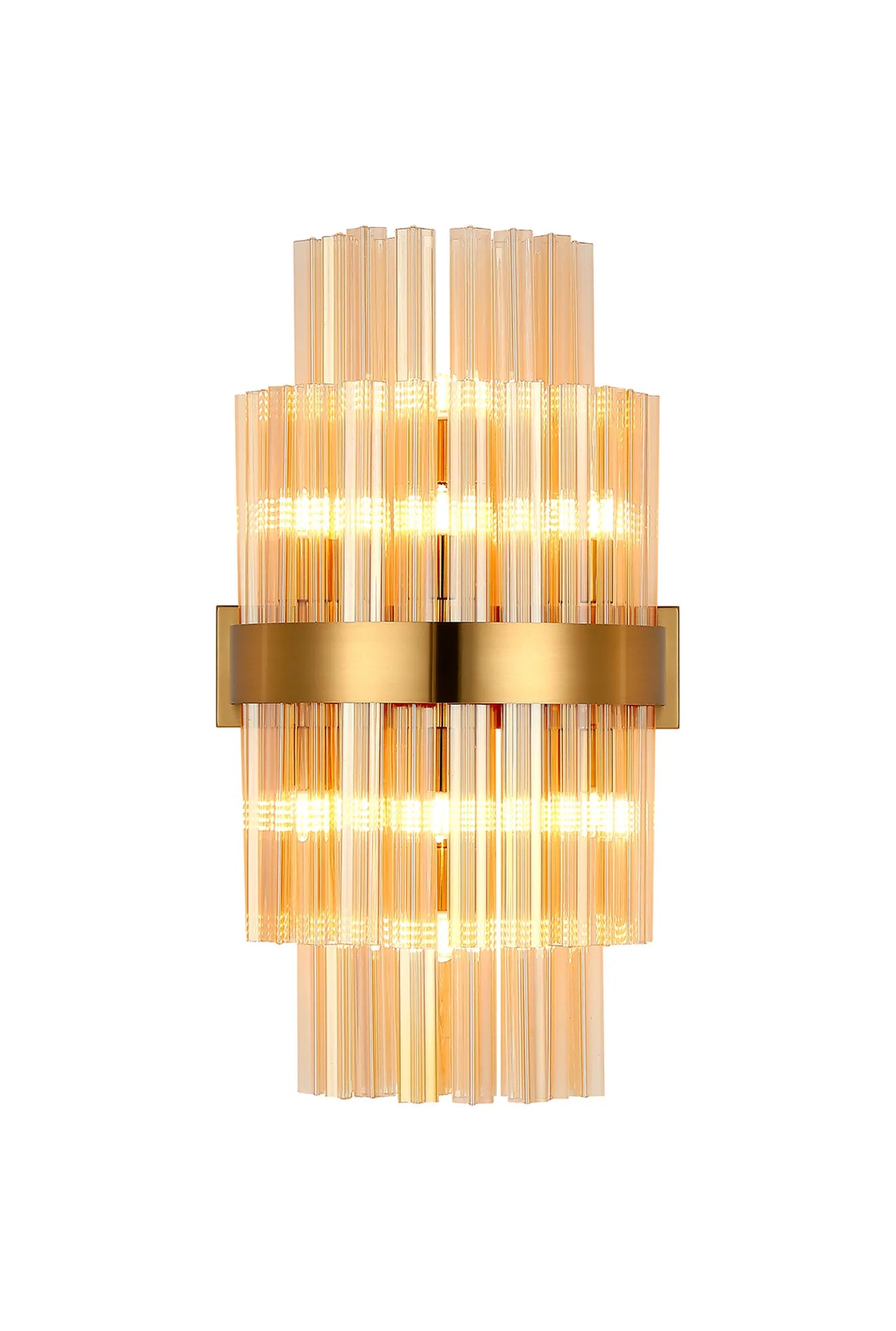Farnley 8 Light - Wall Light - Brass & Amber