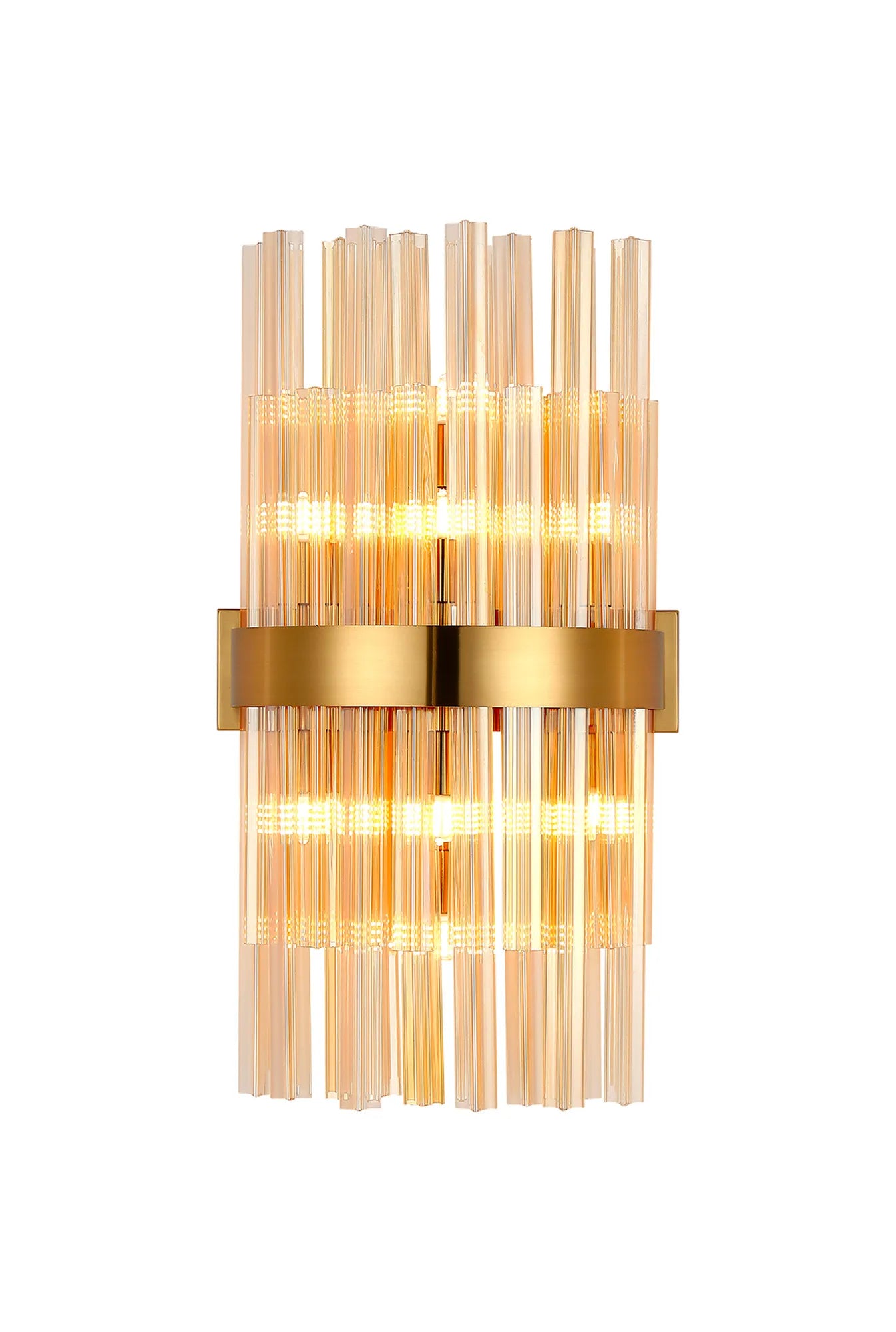 Farnley 8 Light - Wall Light - Brass & Amber