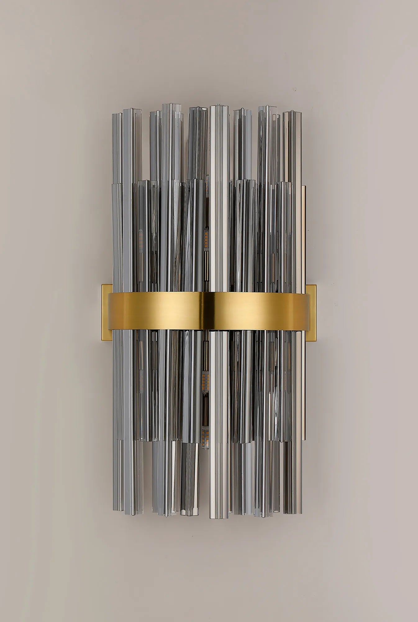 Farnley 8 Light - Wall Light - Brass & Smoke