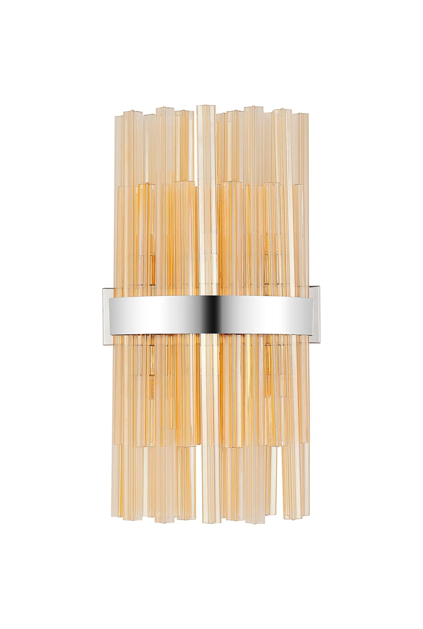 Farnley 8 Light - Wall Light - Polished Nickel & Amber