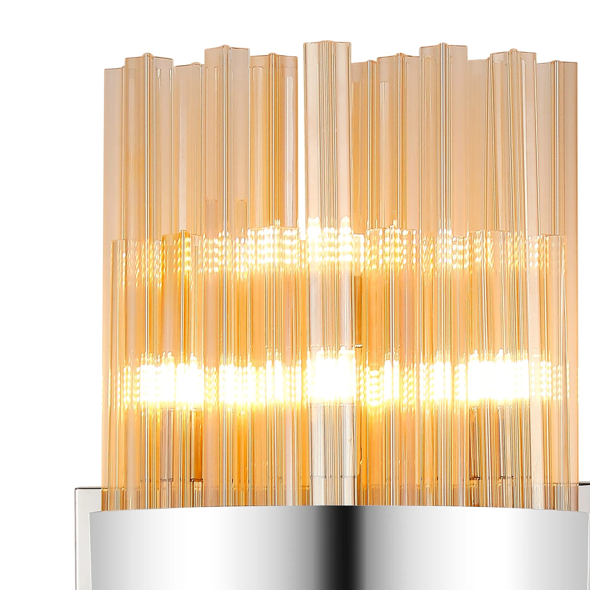 Farnley 8 Light - Wall Light - Polished Nickel & Amber