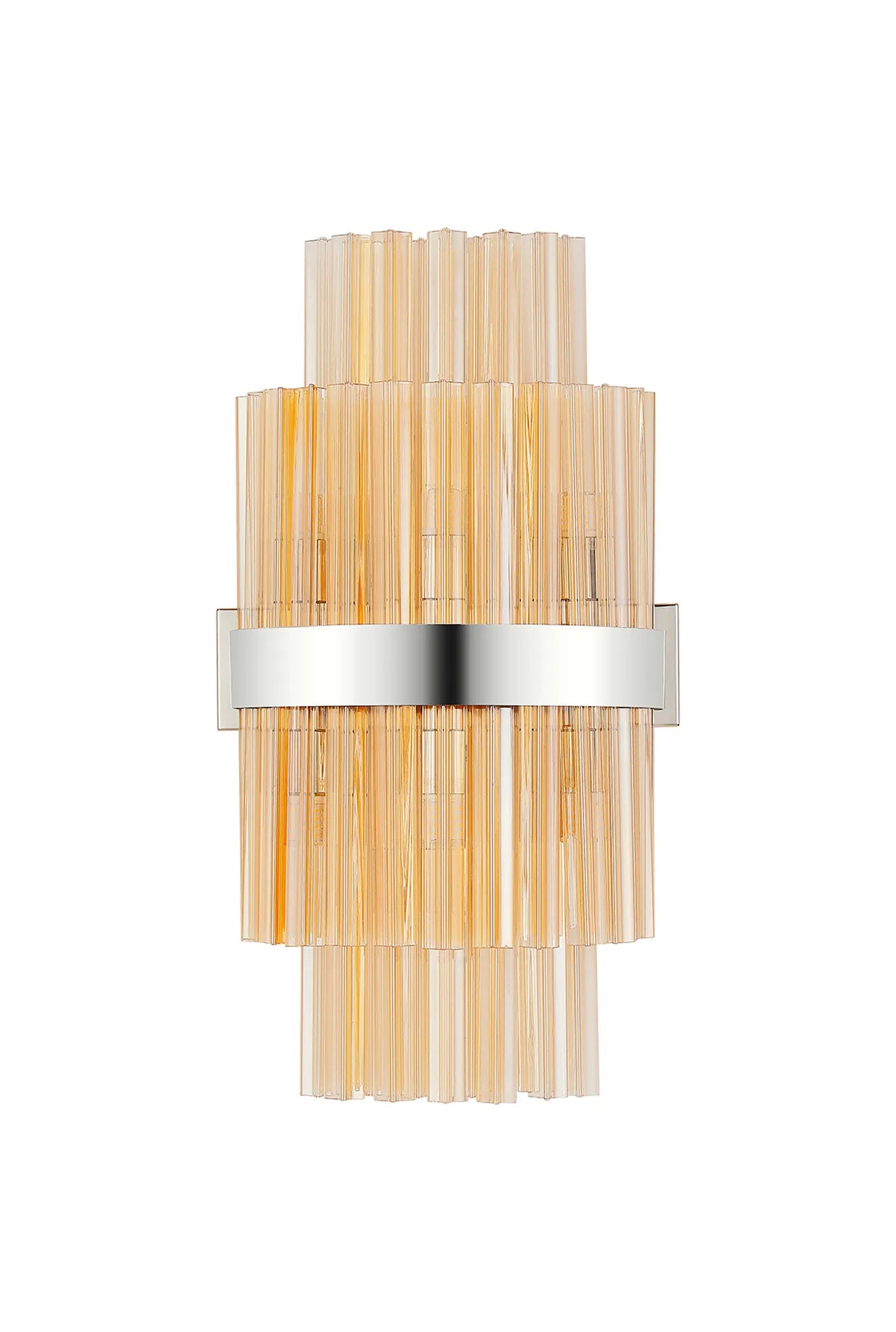 Farnley 8 Light - Wall Light - Polished Nickel & Amber