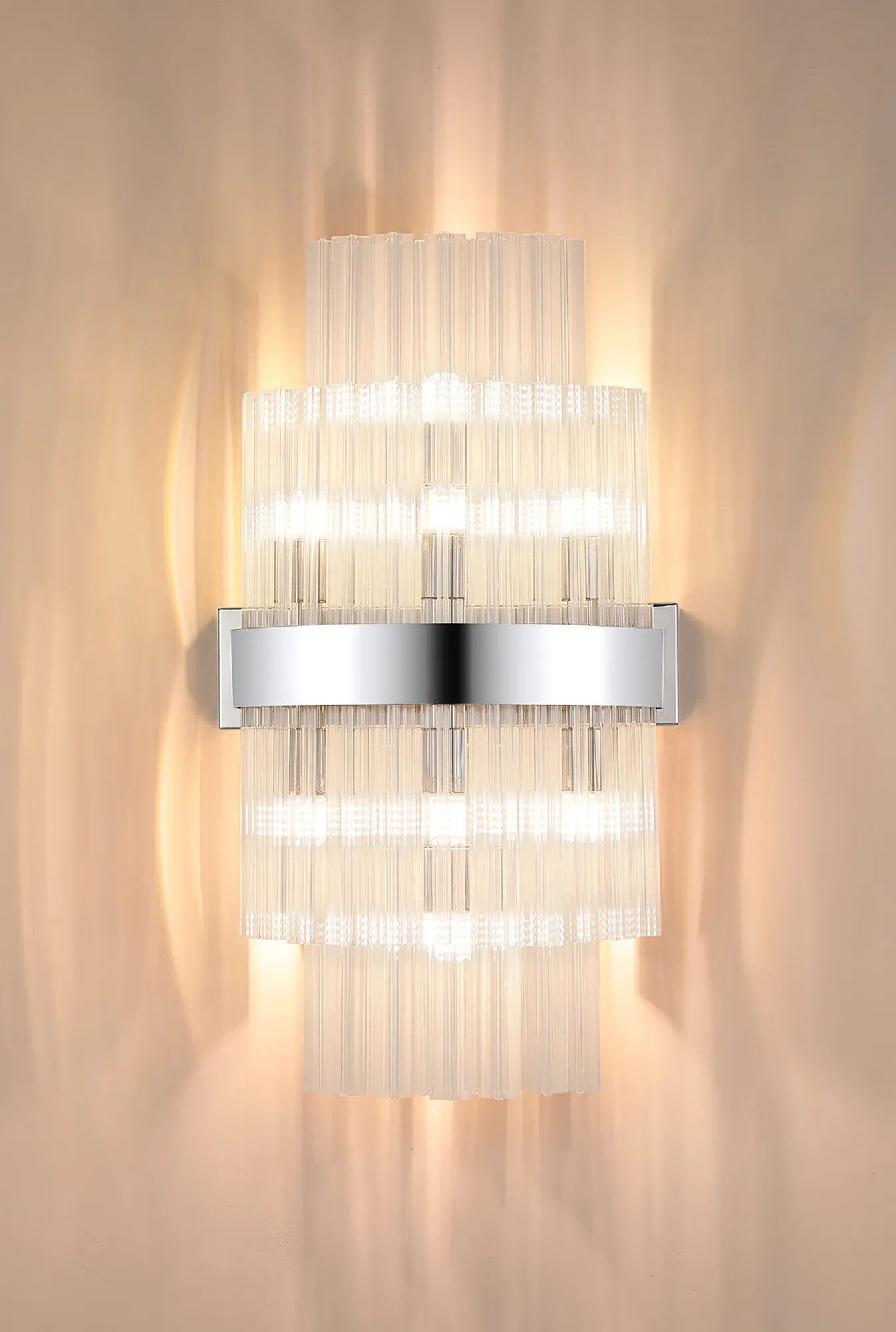 Farnley 8 Light - Wall Light - Polished Nickel & Clear