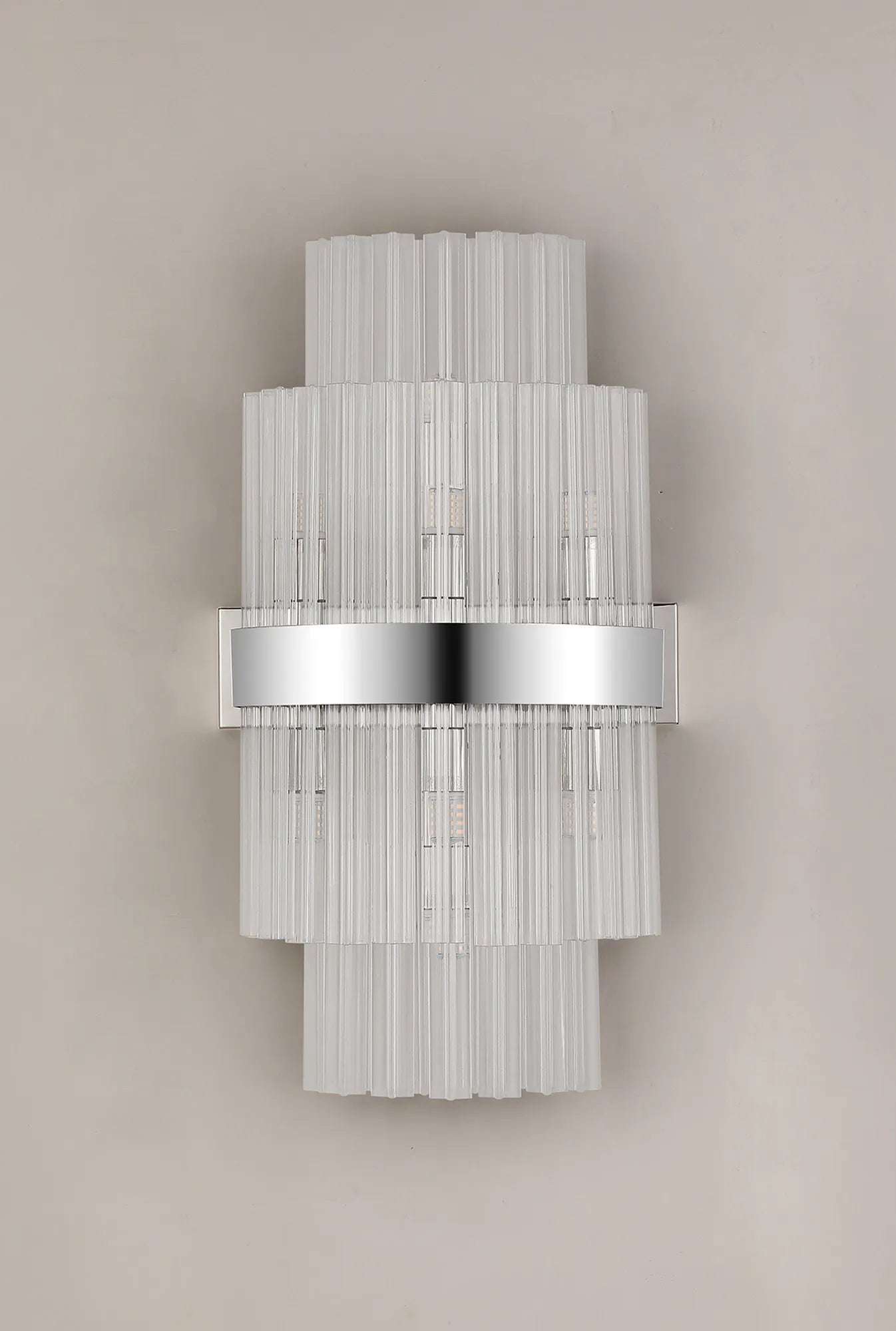 Farnley 8 Light - Wall Light - Polished Nickel & Clear
