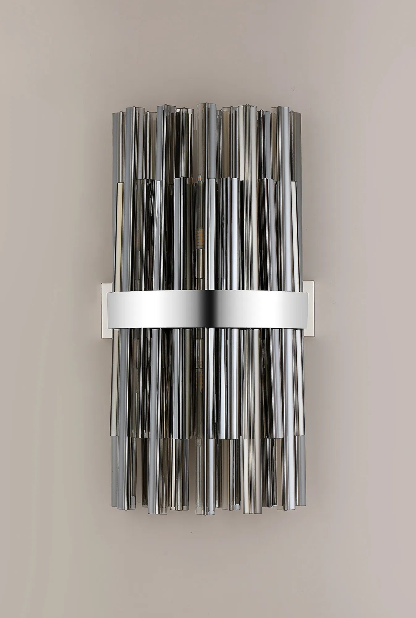 Farnley 8 Light - Wall Light - Polished Nickel & Smoke