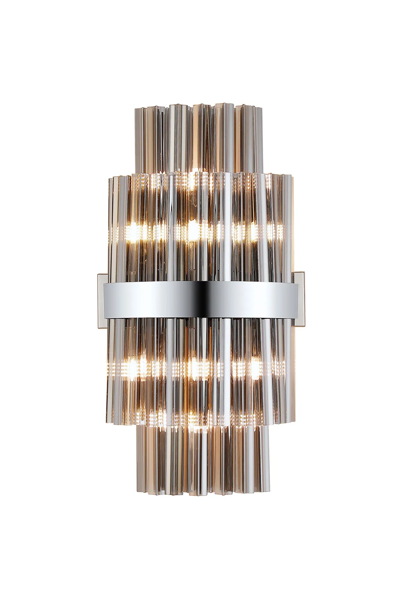 Farnley 8 Light - Wall Light - Polished Nickel & Smoke