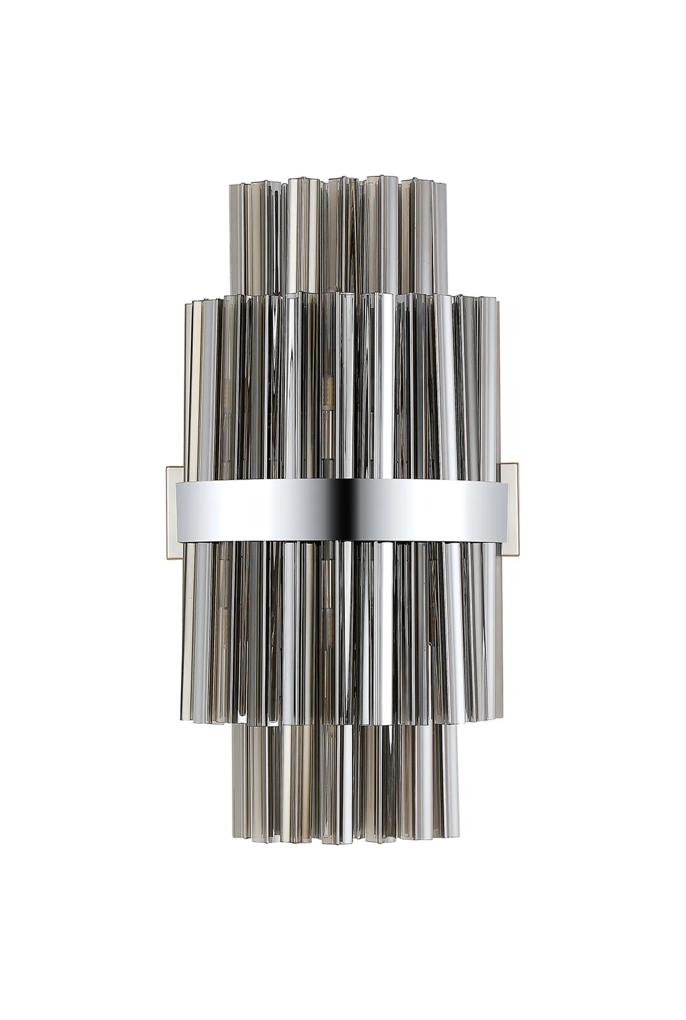 Farnley 8 Light - Wall Light - Polished Nickel & Smoke