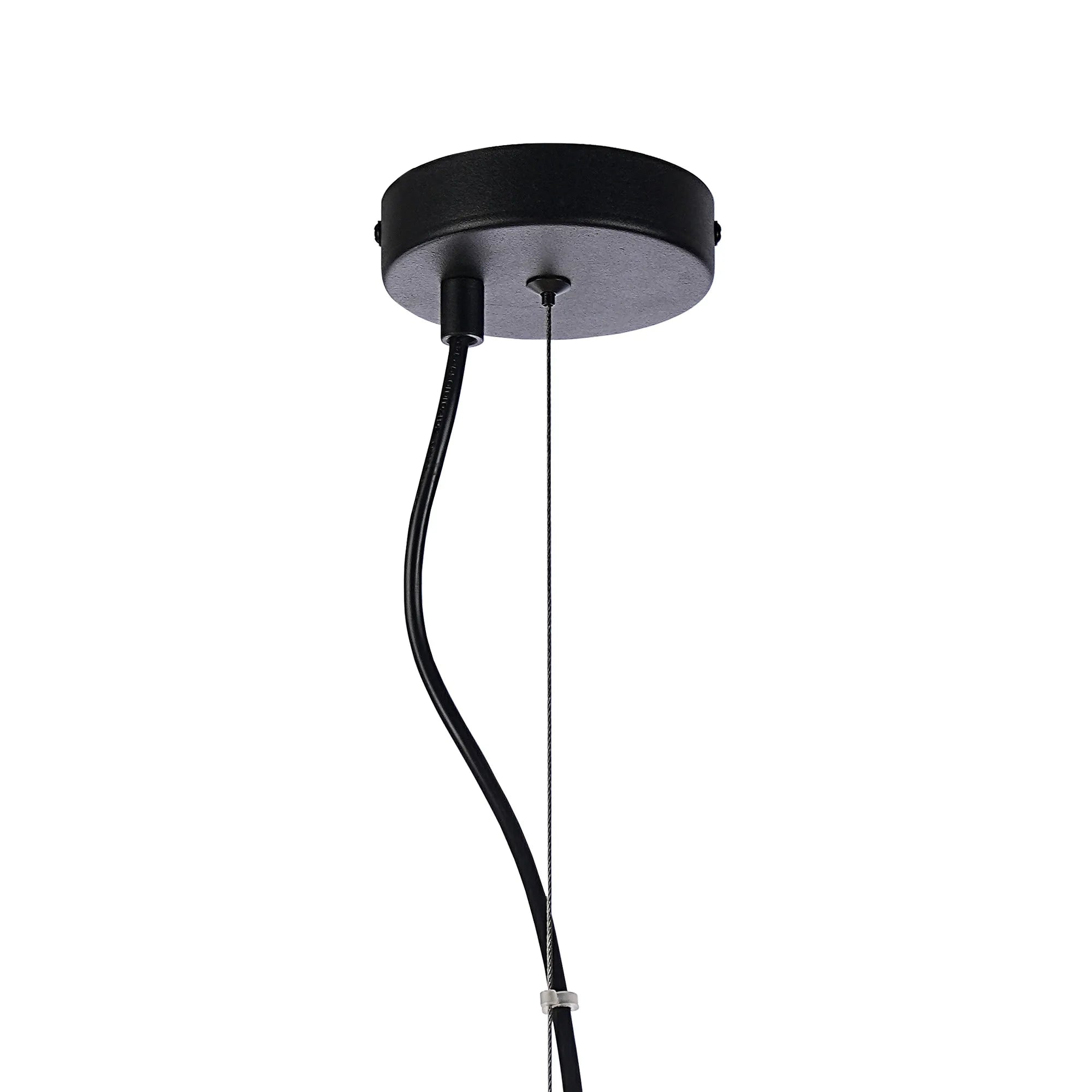 Farnley Pendant Round 6 Light - Satin Black & Smoke Sculpted Glass