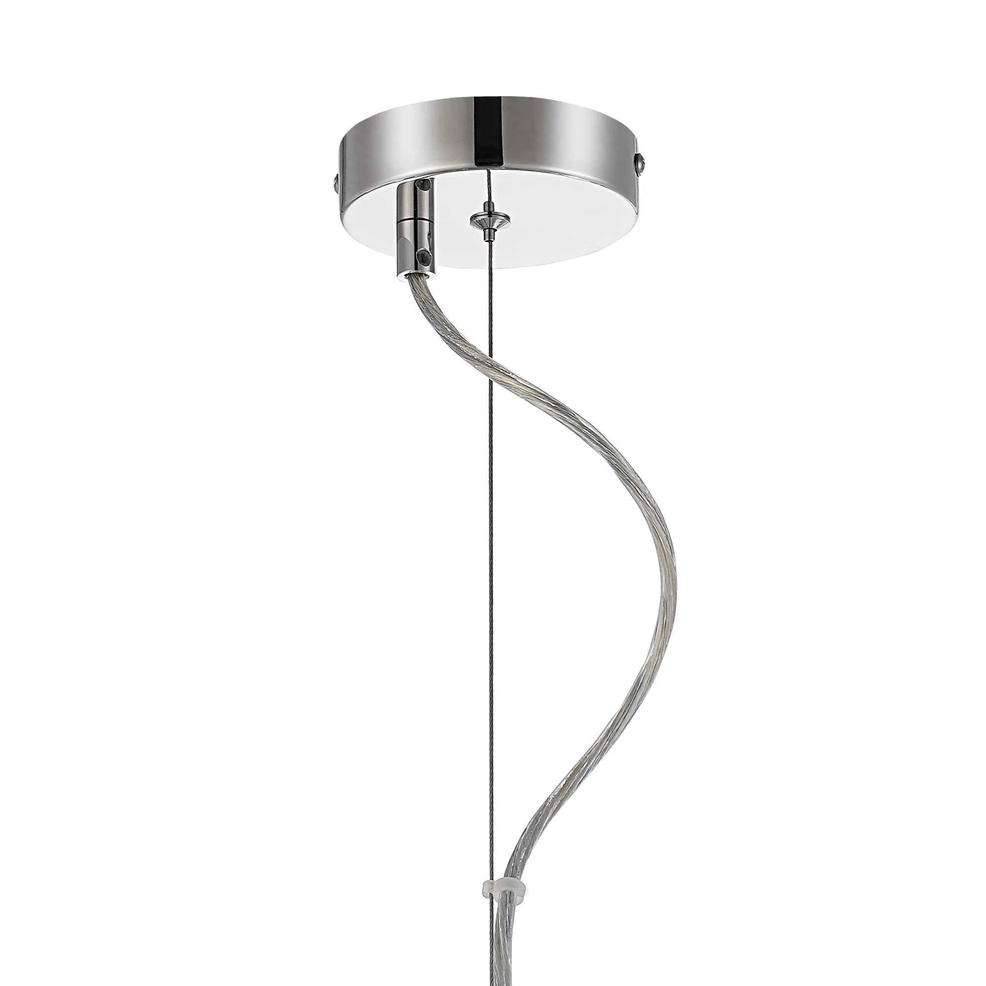 Farnley Pendant Round 6 Light - Polished Nickel & Clear Sculpted Glass