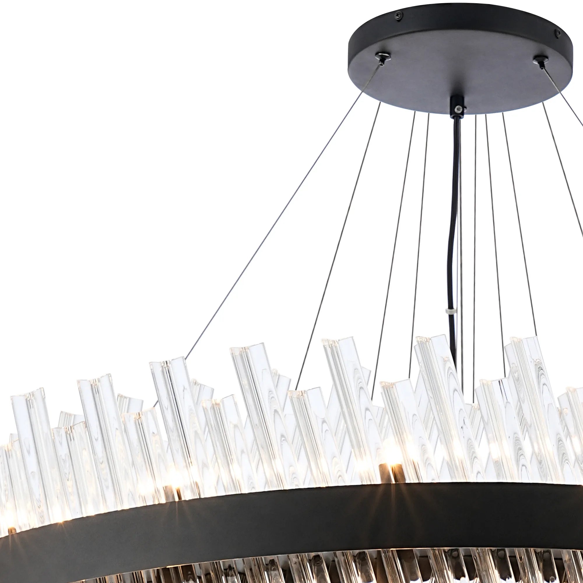 Farnley 4 Tier 1m Pendant 32 Light - Satin Black & Clear