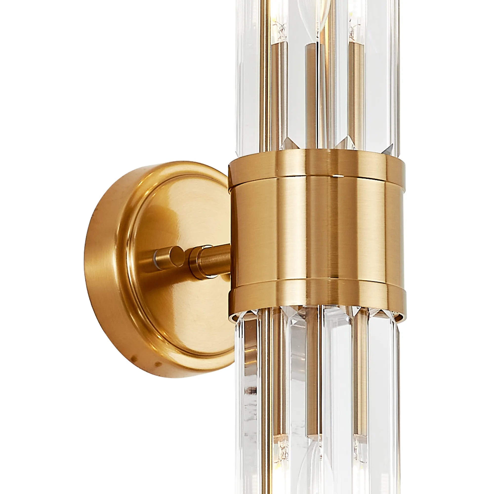 Fratton 2 Light Crystal Wall Up & Down IP44 - Gold & Clear Crystal